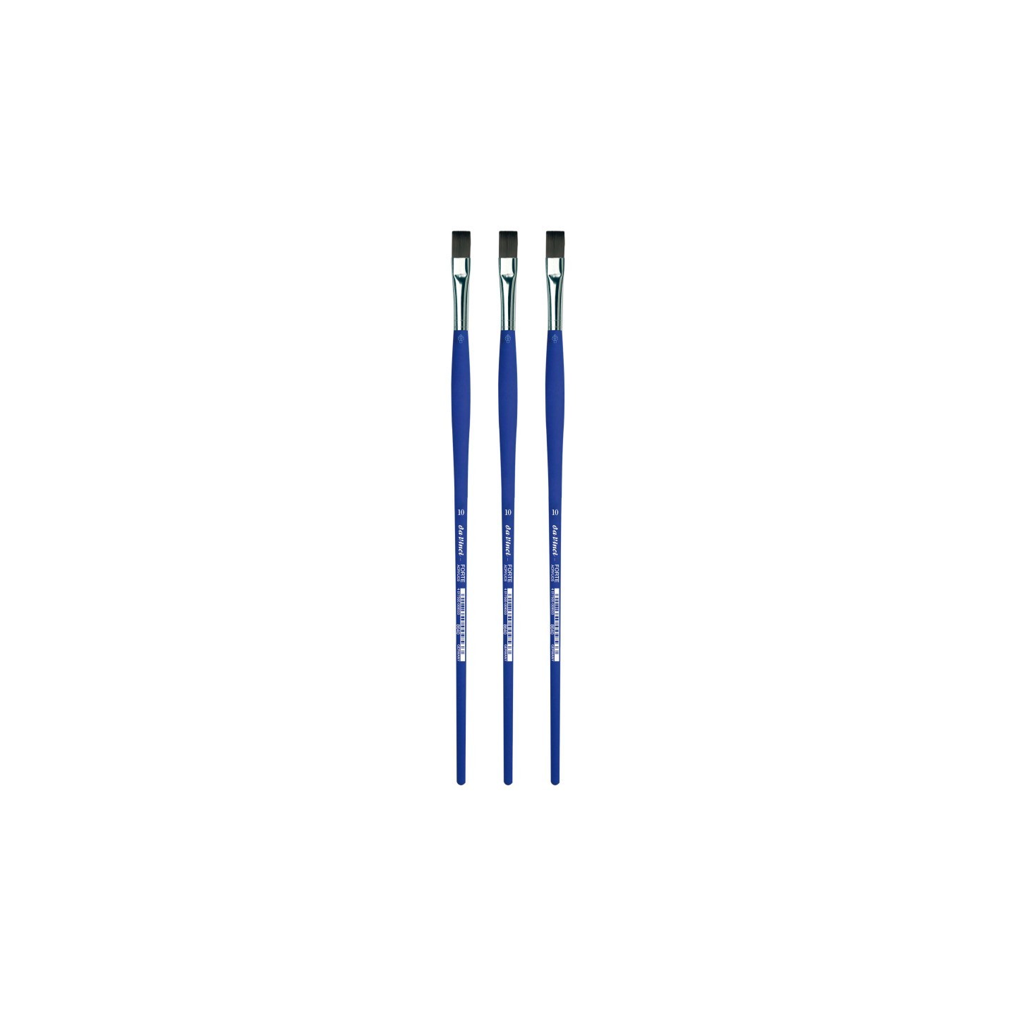 da Vinci FORTE-Acrylics Student Brush, Synthetic, Acrylic & Oil, Flat, Series 8640, Size 10, Pack of 3