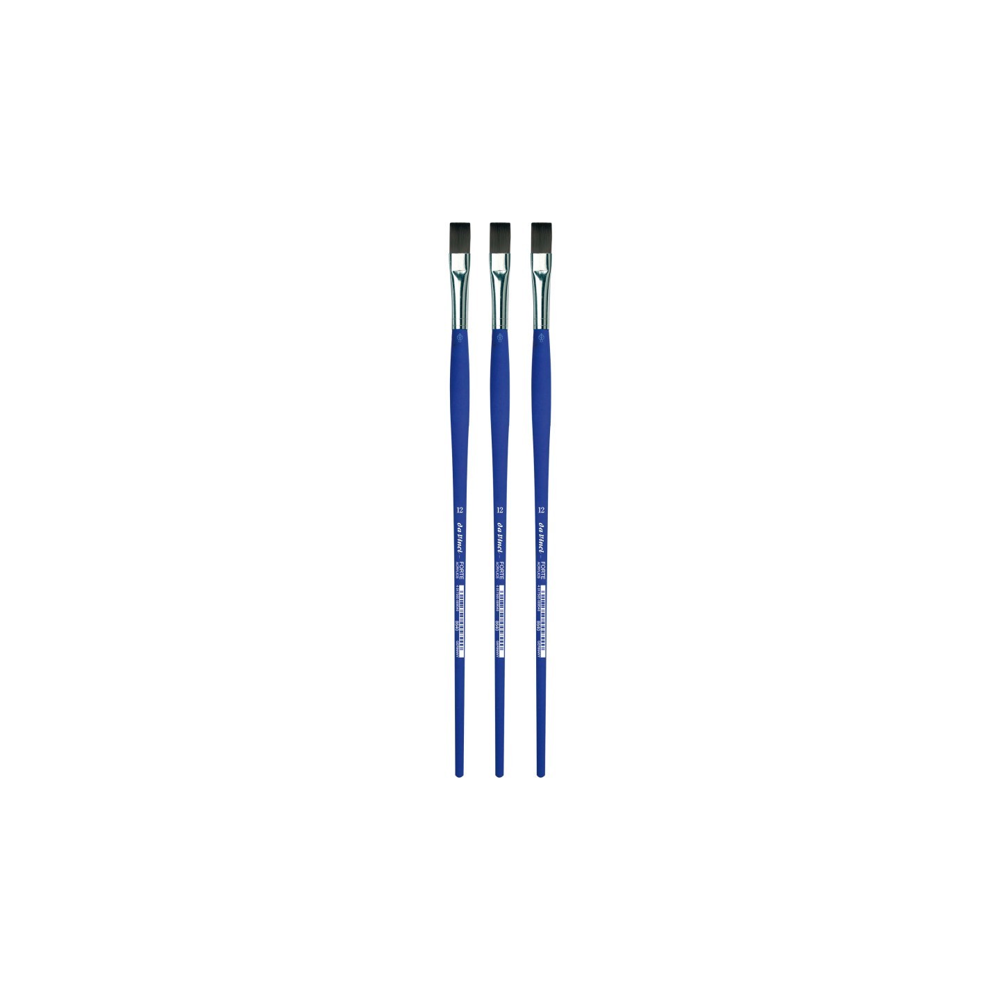 da Vinci FORTE-Acrylics Student Brush, Synthetic, Acrylic & Oil, Flat, Series 8640, Size 12, Pack of 3