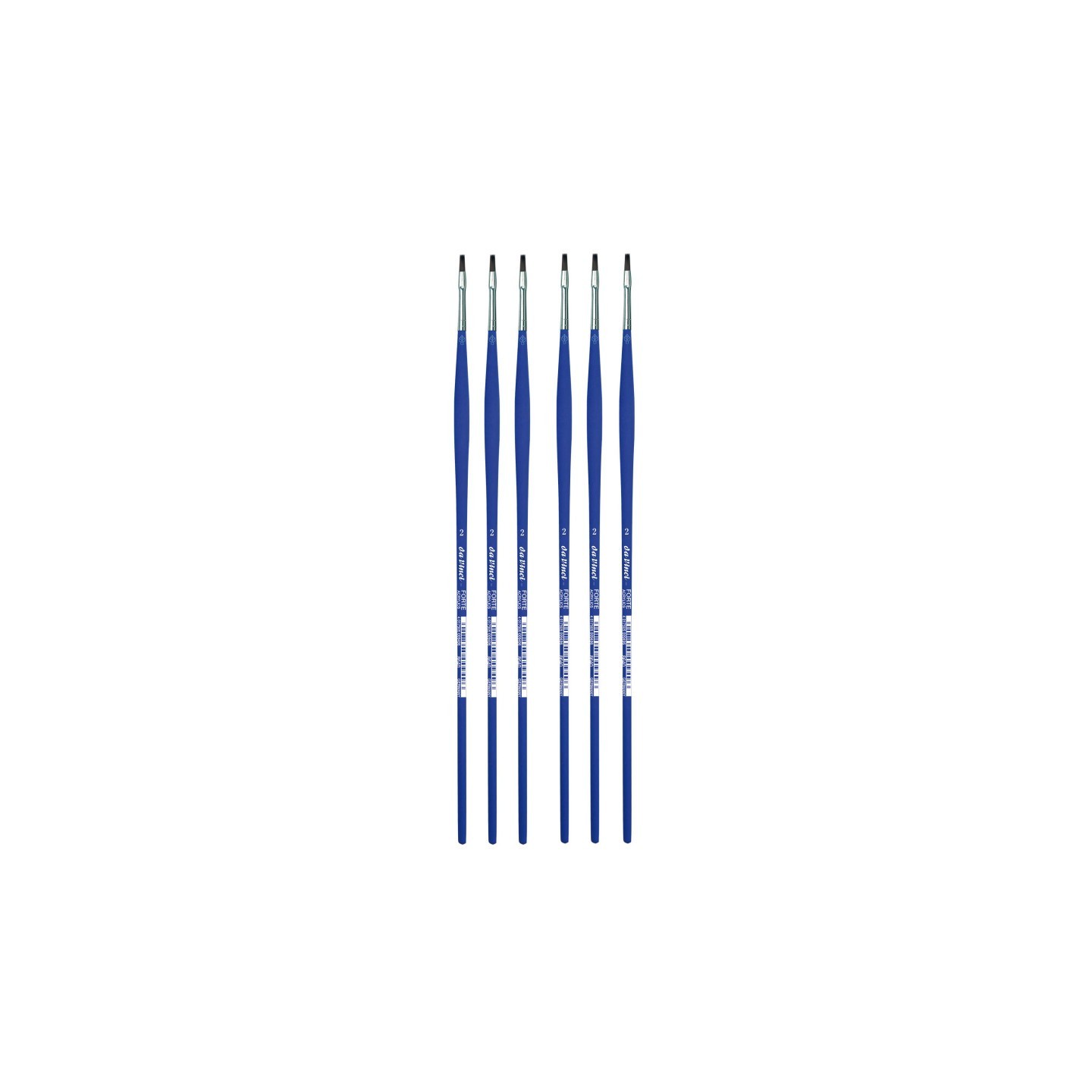 da Vinci FORTE-Acrylics Student Brush, Synthetic, Acrylic & Oil, Flat, Series 8640, Size 2, Pack of 6