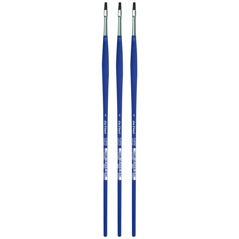 da Vinci FORTE-Acrylics Student Brush, Synthetic, Acrylic & Oil, Flat, Series 8640, Size 4, Pack of 3