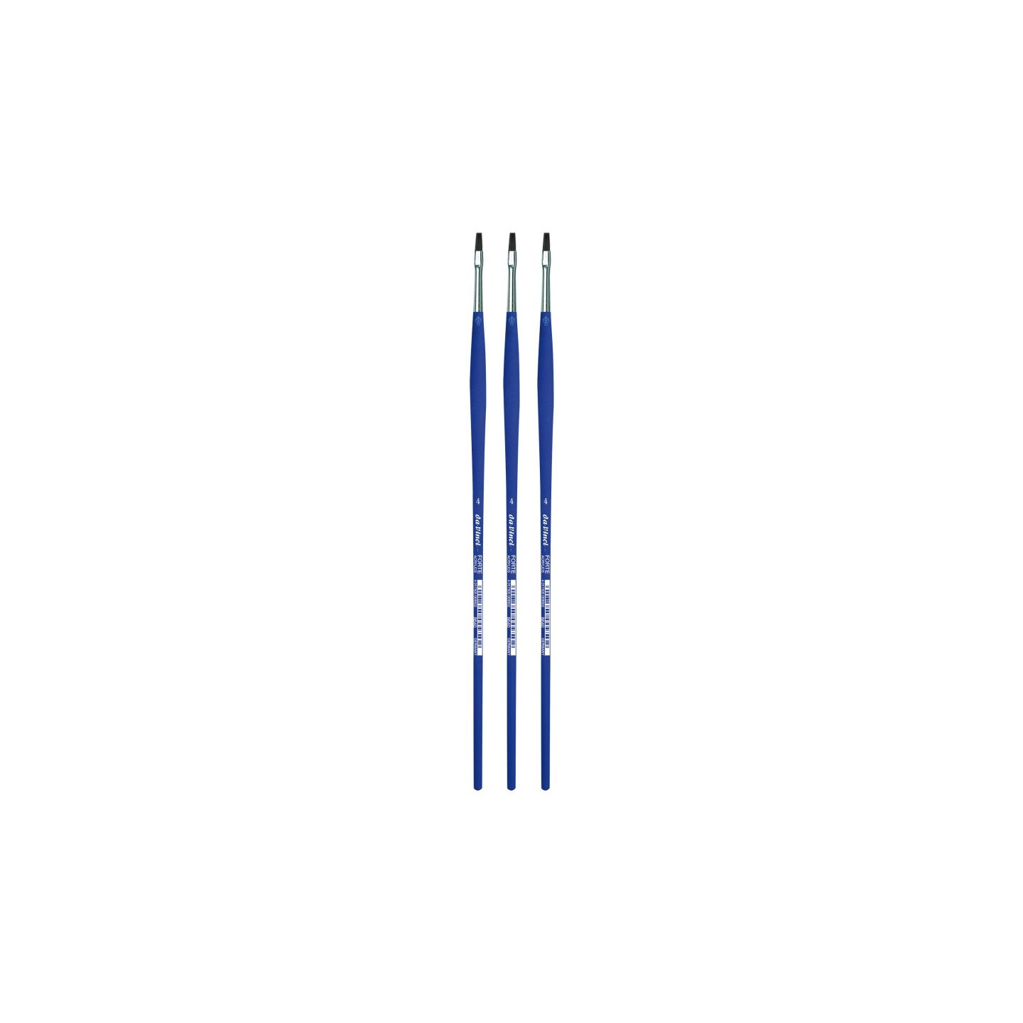 da Vinci FORTE-Acrylics Student Brush, Synthetic, Acrylic & Oil, Flat, Series 8640, Size 4, Pack of 3