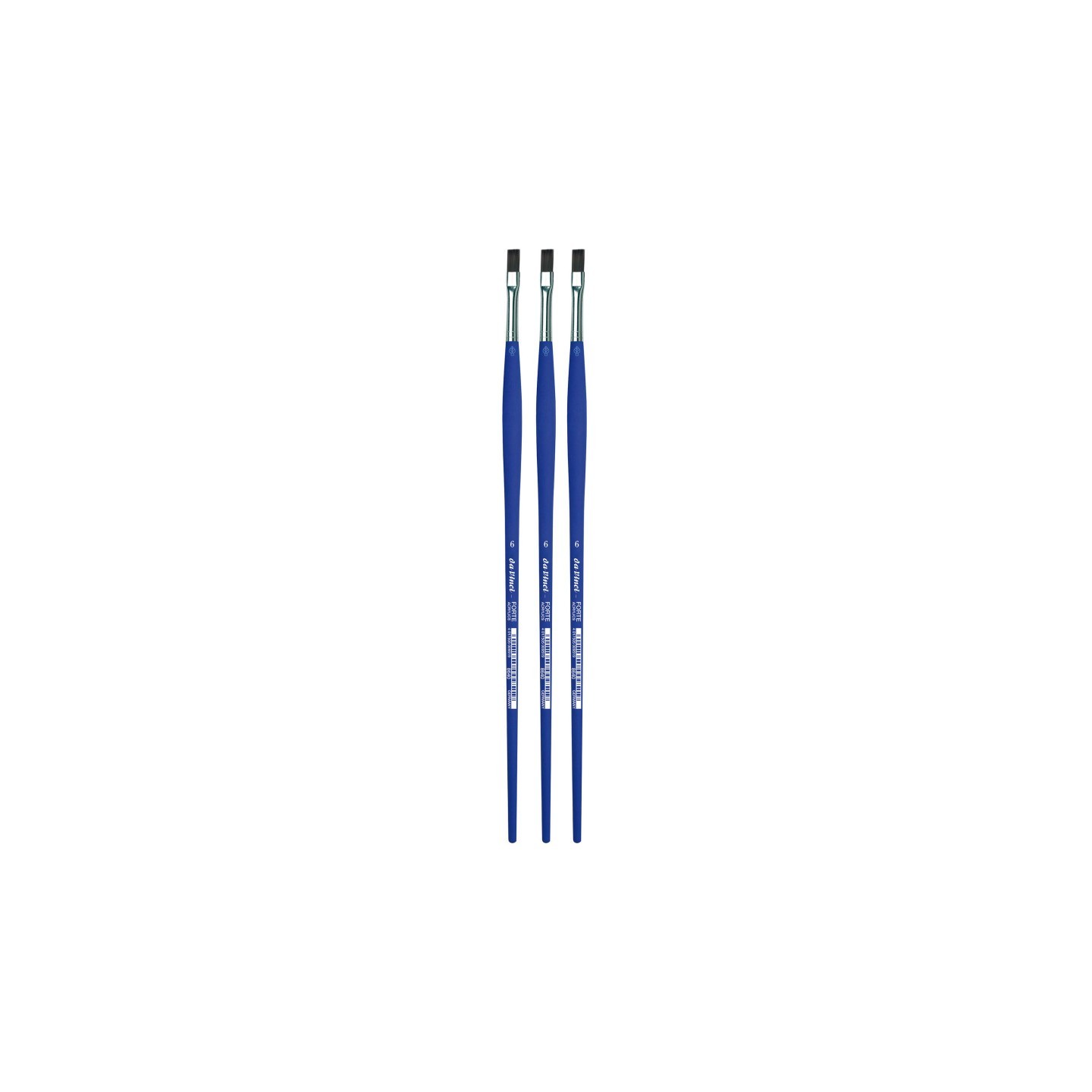 da Vinci FORTE-Acrylics Student Brush, Synthetic, Acrylic & Oil, Flat, Series 8640, Size 6, Pack of 3