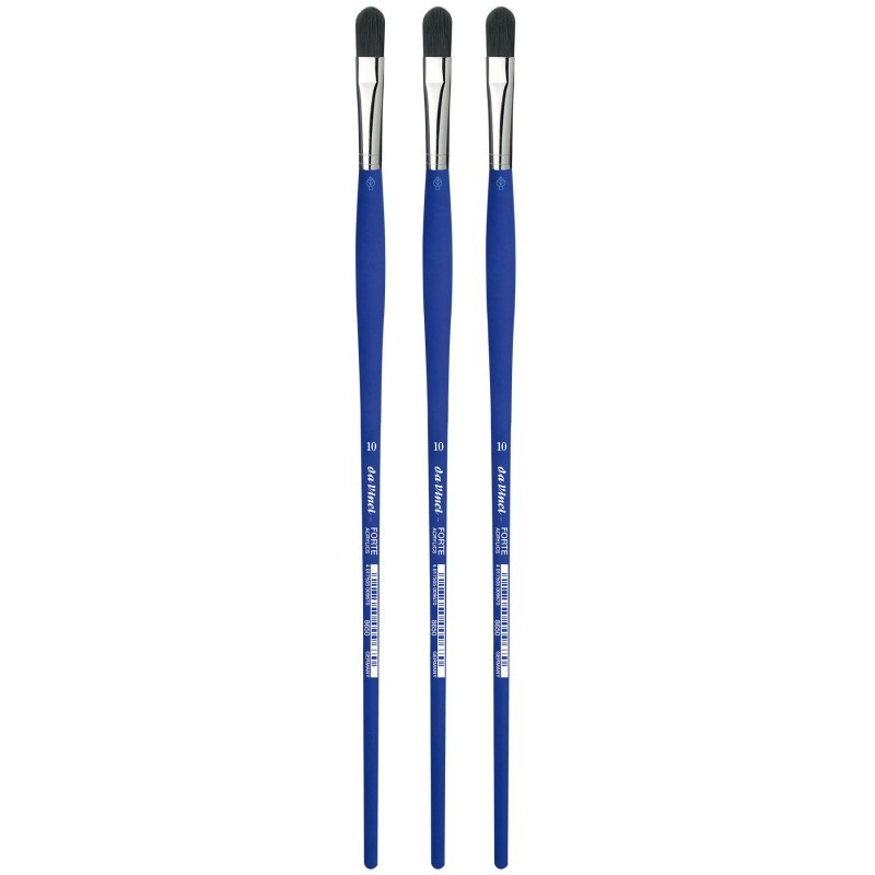 da Vinci FORTE-Acrylics Student Brush, Synthetic, Acrylic & Oil, Filbert, Series 8650, Size 10, Pack of 3