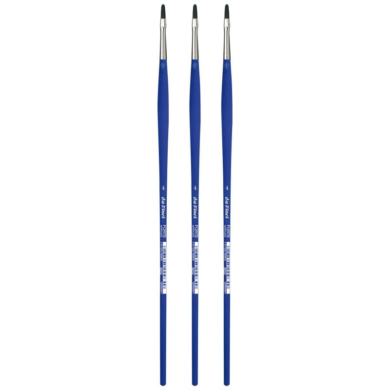 da Vinci FORTE-Acrylics Student Brush, Synthetic, Acrylic & Oil, Filbert, Series 8650, Size 4, Pack of 3