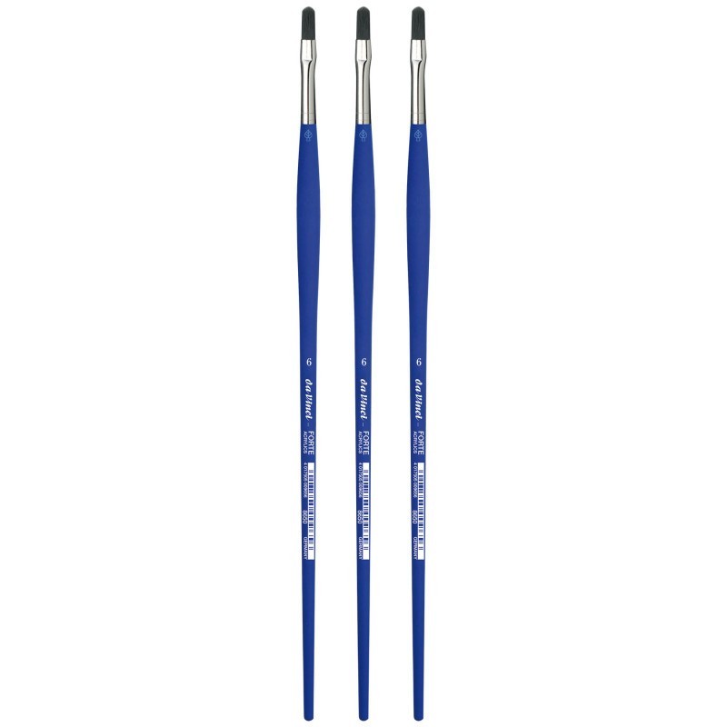 da Vinci FORTE-Acrylics Student Brush, Synthetic, Acrylic & Oil, Filbert, Series 8650, Size 6, Pack of 3
