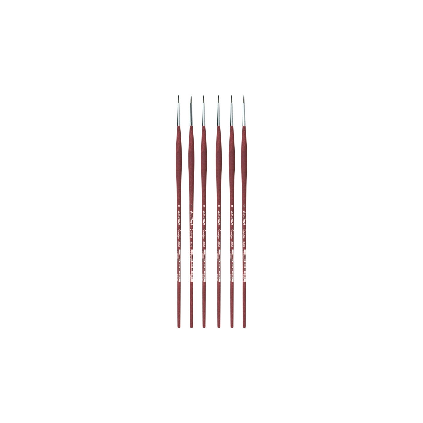 da Vinci COLLEGE Student Brush, Synthetic, Acrylic & Oil, Round, Series 8730, Size 0, Pack of 6