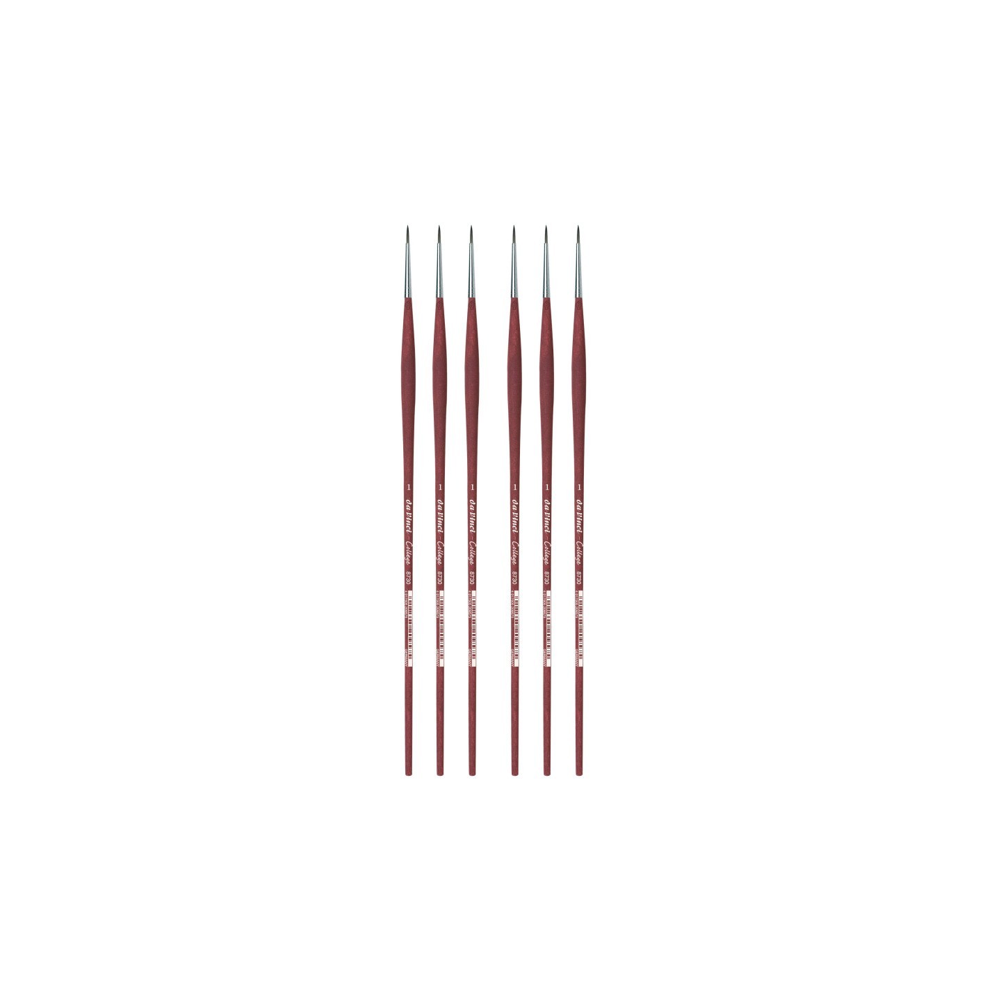 da Vinci COLLEGE Student Brush, Synthetic, Acrylic & Oil, Round, Series 8730, Size 1, Pack of 6