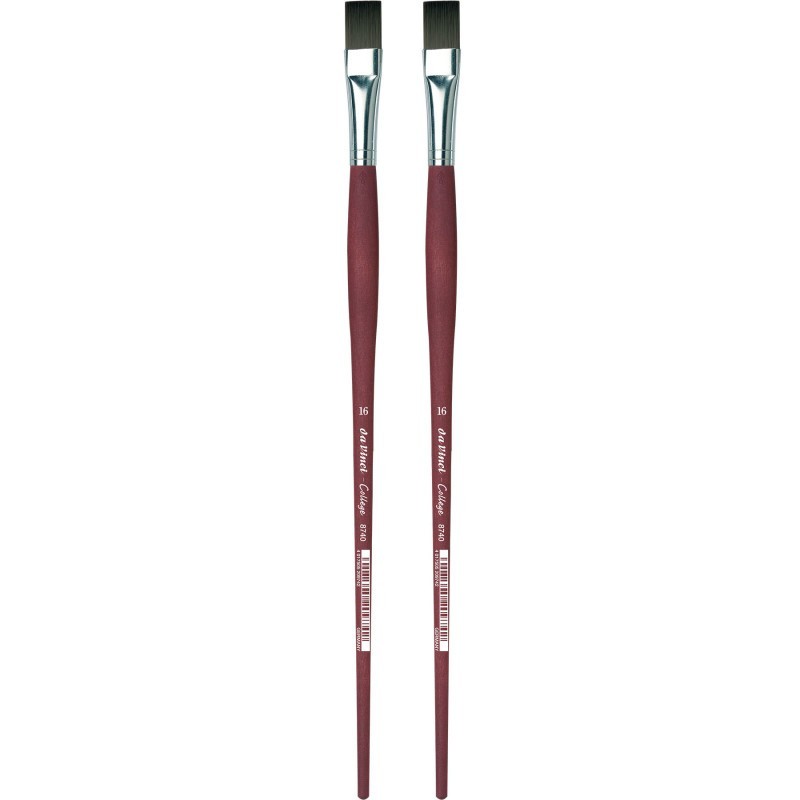 da Vinci COLLEGE Student Brush, Synthetic, Acrylic & Oil, Flat, Series 8740, Size 16, Pack of 2