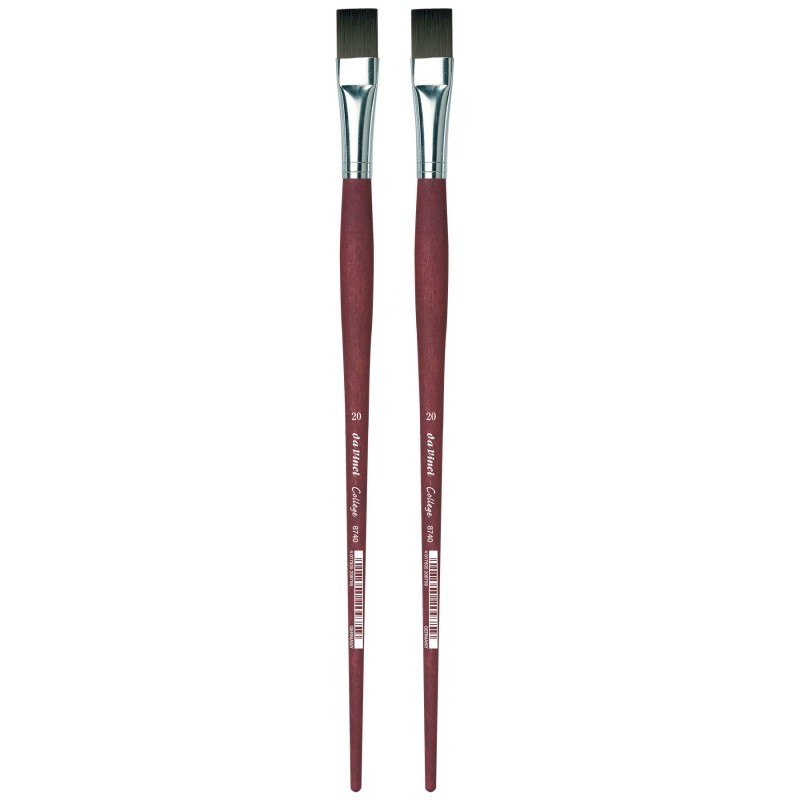 da Vinci COLLEGE Student Brush, Synthetic, Acrylic & Oil, Flat, Series 8740, Size 20, Pack of 2