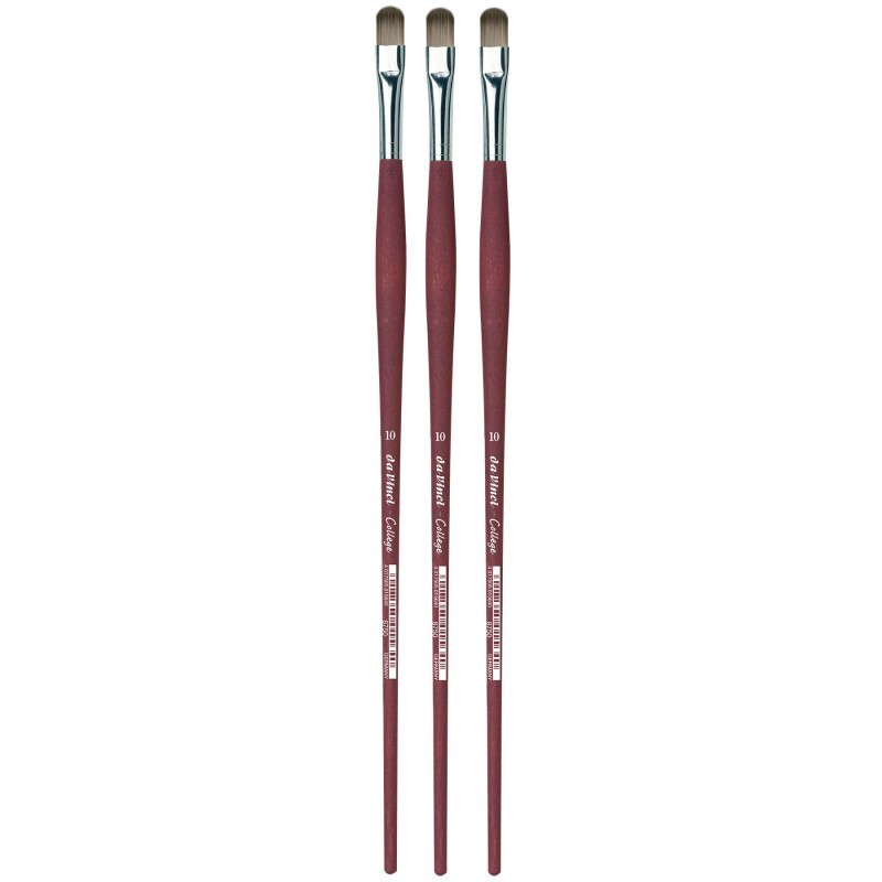 da Vinci COLLEGE Student Brush, Synthetic, Acrylic & Oil, Filbert, Series 8750, Size 10, Pack of 3