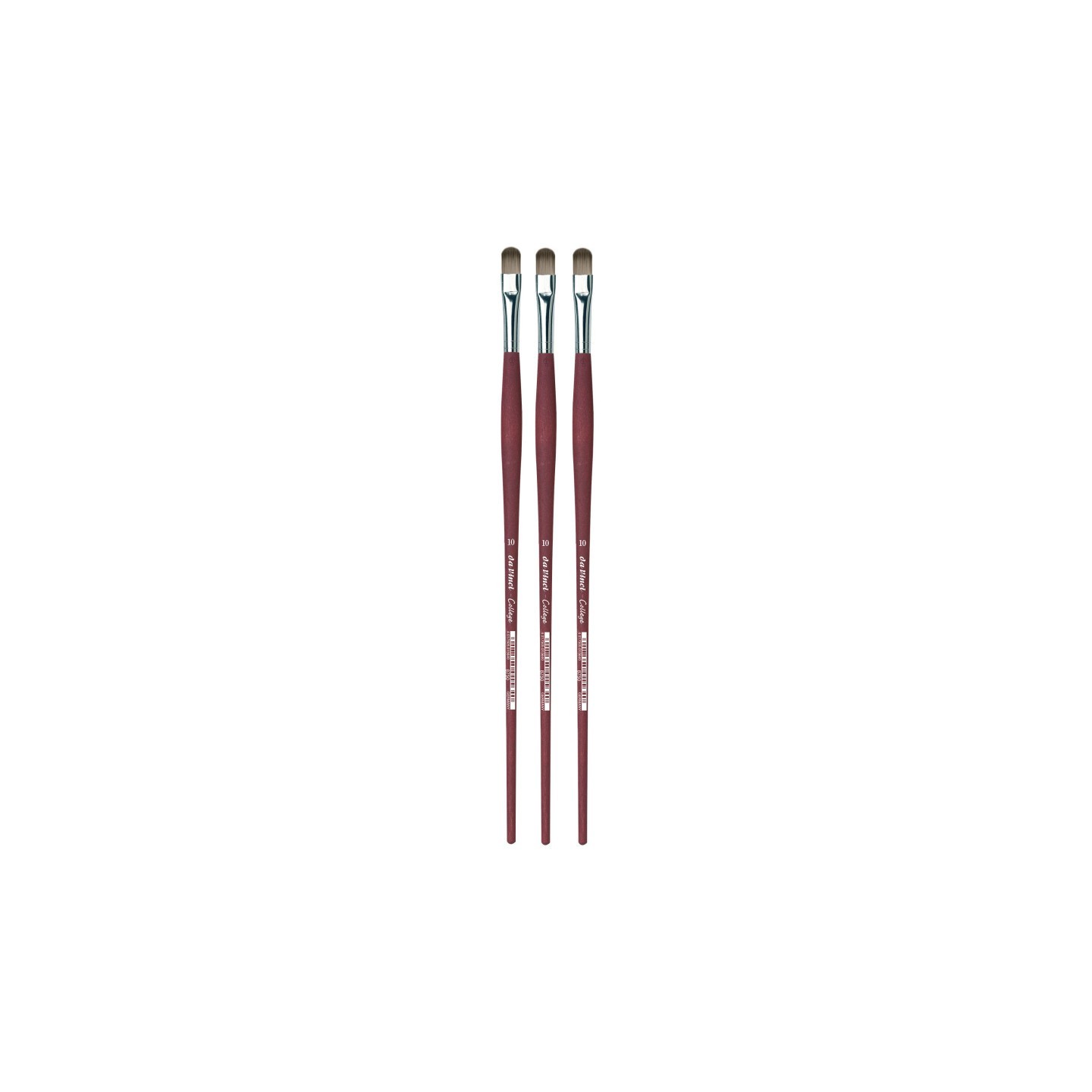 da Vinci COLLEGE Student Brush, Synthetic, Acrylic & Oil, Filbert, Series 8750, Size 10, Pack of 3