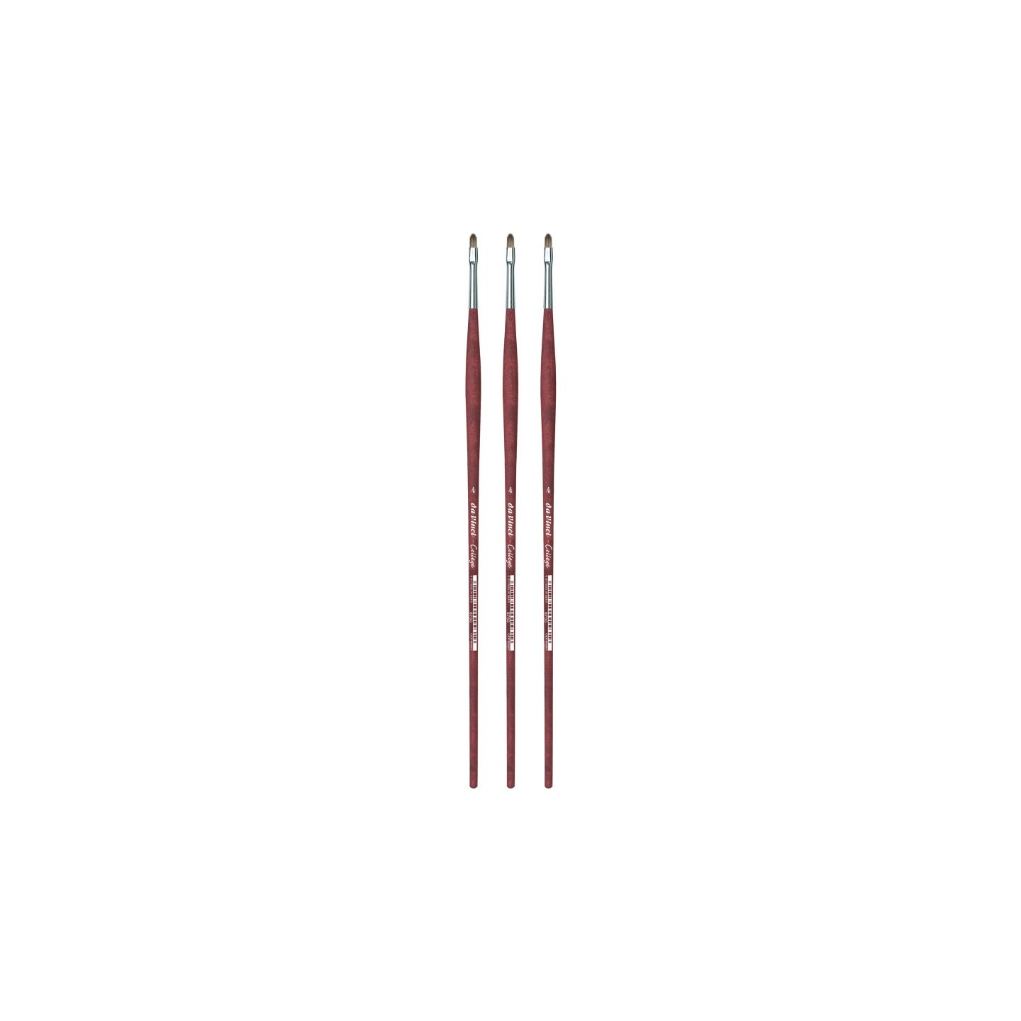 da Vinci COLLEGE Student Brush, Synthetic, Acrylic & Oil, Filbert, Series 8750, Size 4, Pack of 3