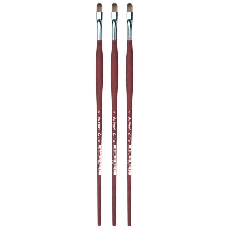 da Vinci COLLEGE Student Brush, Synthetic, Acrylic & Oil, Filbert, Series 8750, Size 8, Pack of 3