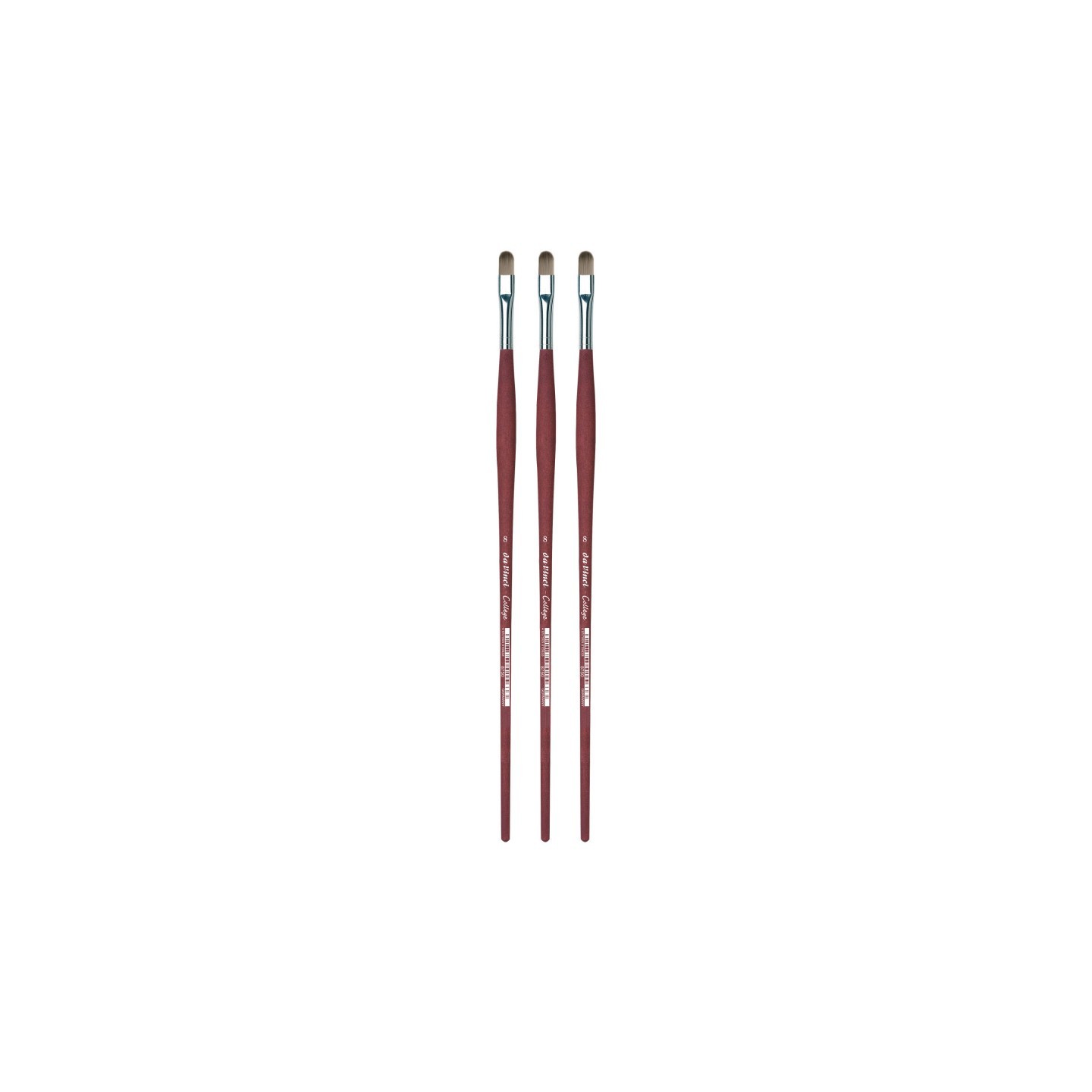da Vinci COLLEGE Student Brush, Synthetic, Acrylic & Oil, Filbert, Series 8750, Size 8, Pack of 3