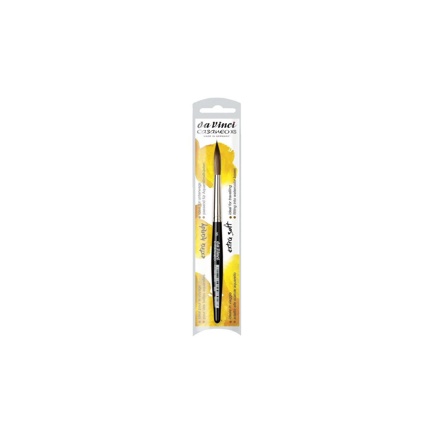 da Vinci CASANEO XS Rigger, Extra Soft Synthetic, Watercolor, Liner, Series 989, Size 8