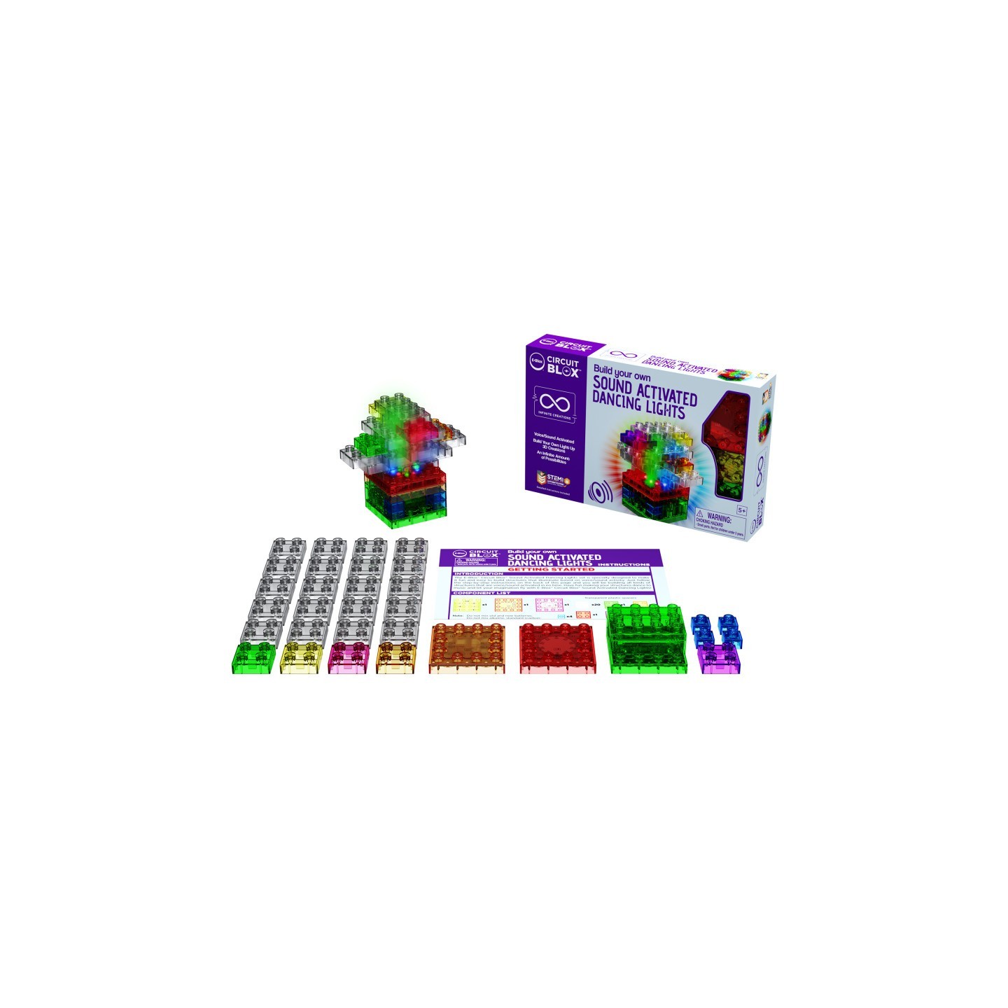 E-Blox® Circuit Blox Lights Starter, Circuit Board Building Blocks, 32 Pieces
