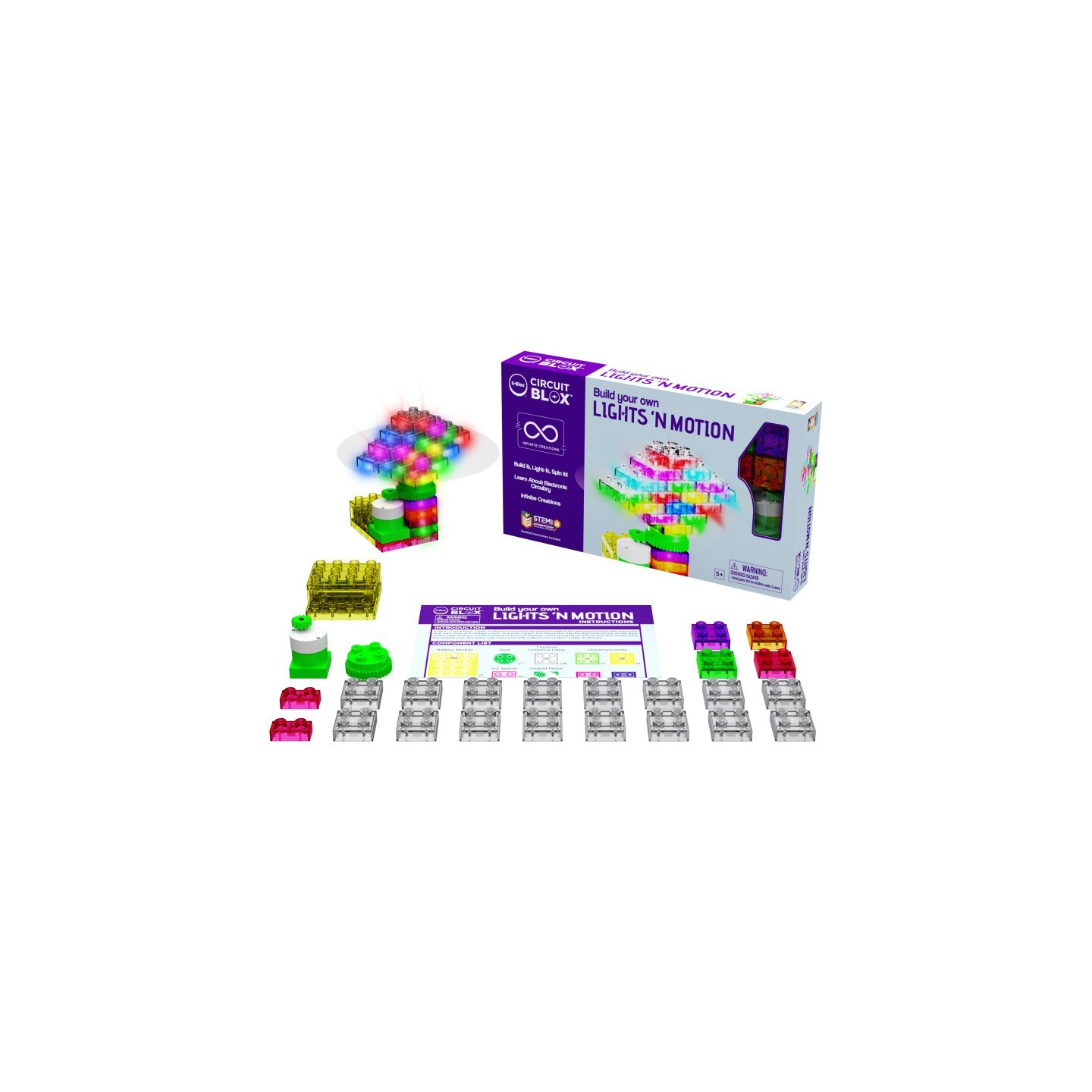 E-Blox® Circuit Blox™ Single Student Set, Lights 'N Motion Geared Motor