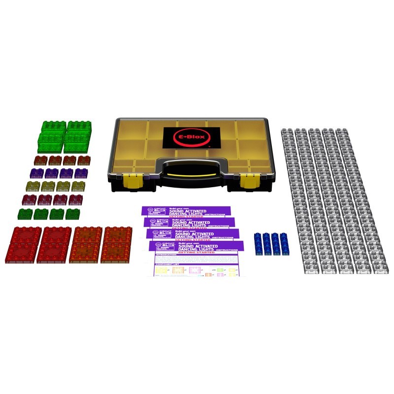 E-Blox® Circuit Blox Lights Starter, Circuit Board Building Blocks Classroom Set, 128 Pieces