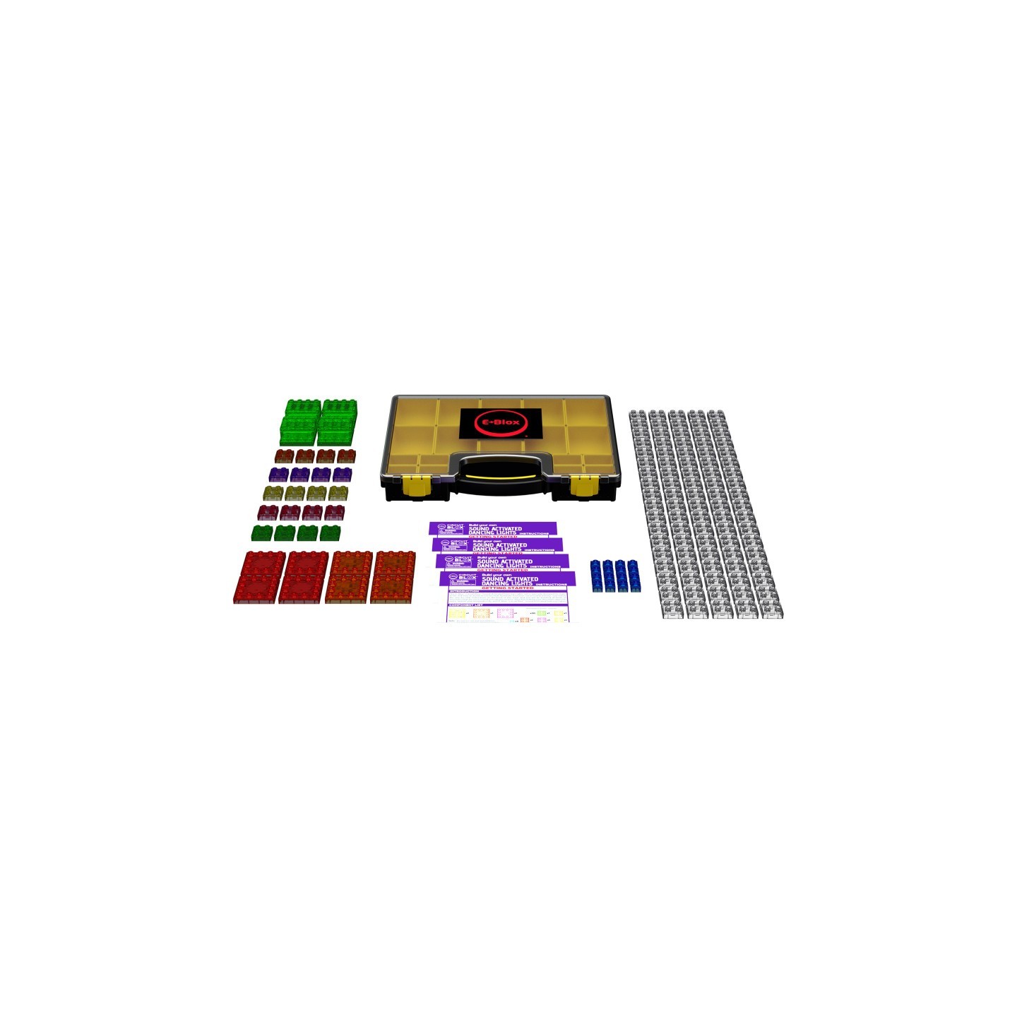 E-Blox® Circuit Blox Lights Starter, Circuit Board Building Blocks Classroom Set, 128 Pieces