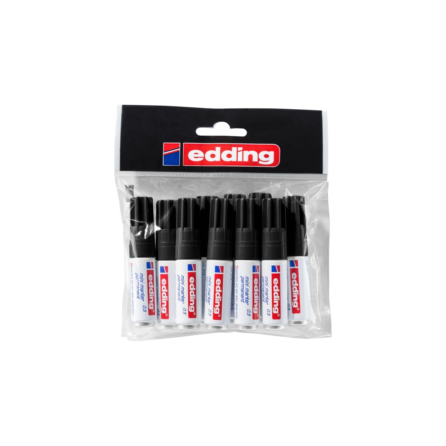 edding Mini Permanent Markers, Black, Set of 10