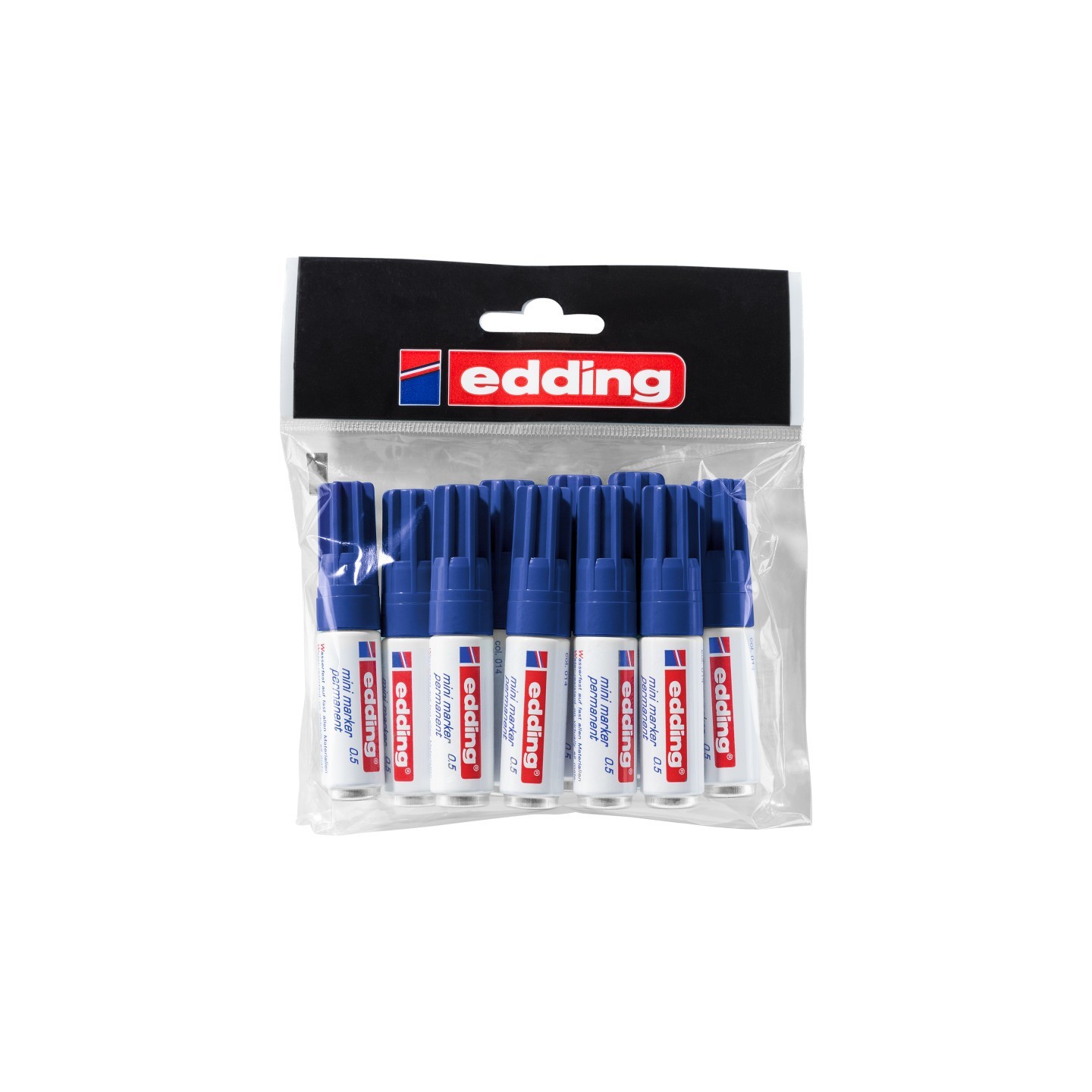 edding Mini Permanent Markers, Blue, Set of 10