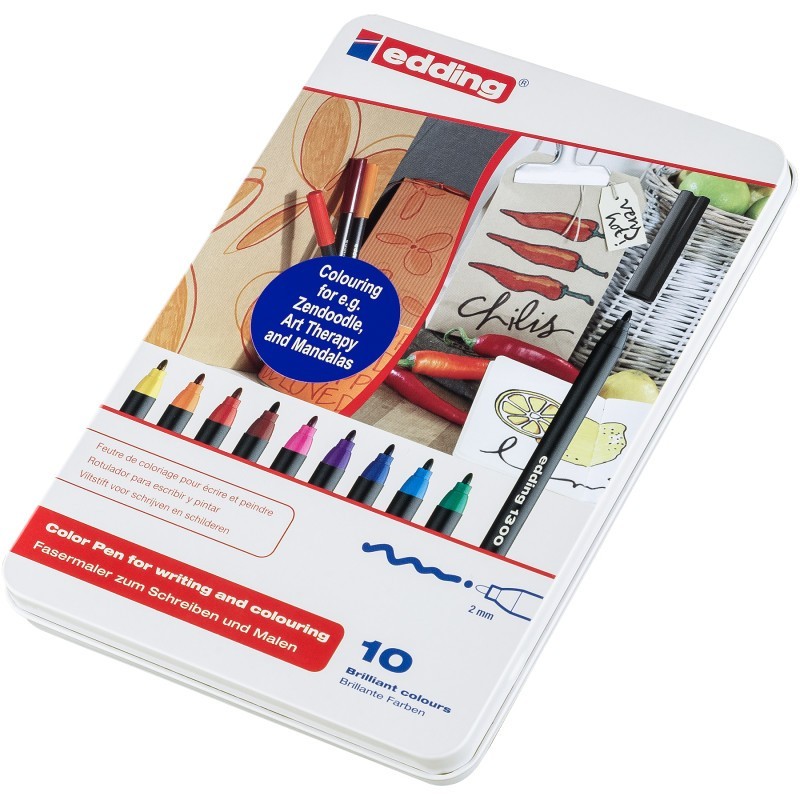 edding 1300 Series Color Markers, Medium, Assorted Colors, Set of 10