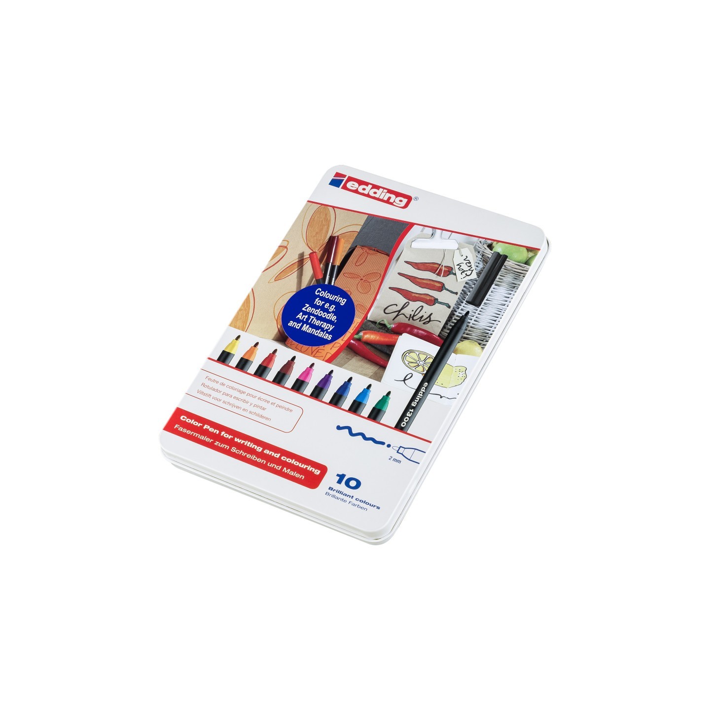 edding 1300 Series Color Markers, Medium, Assorted Colors, Set of 10
