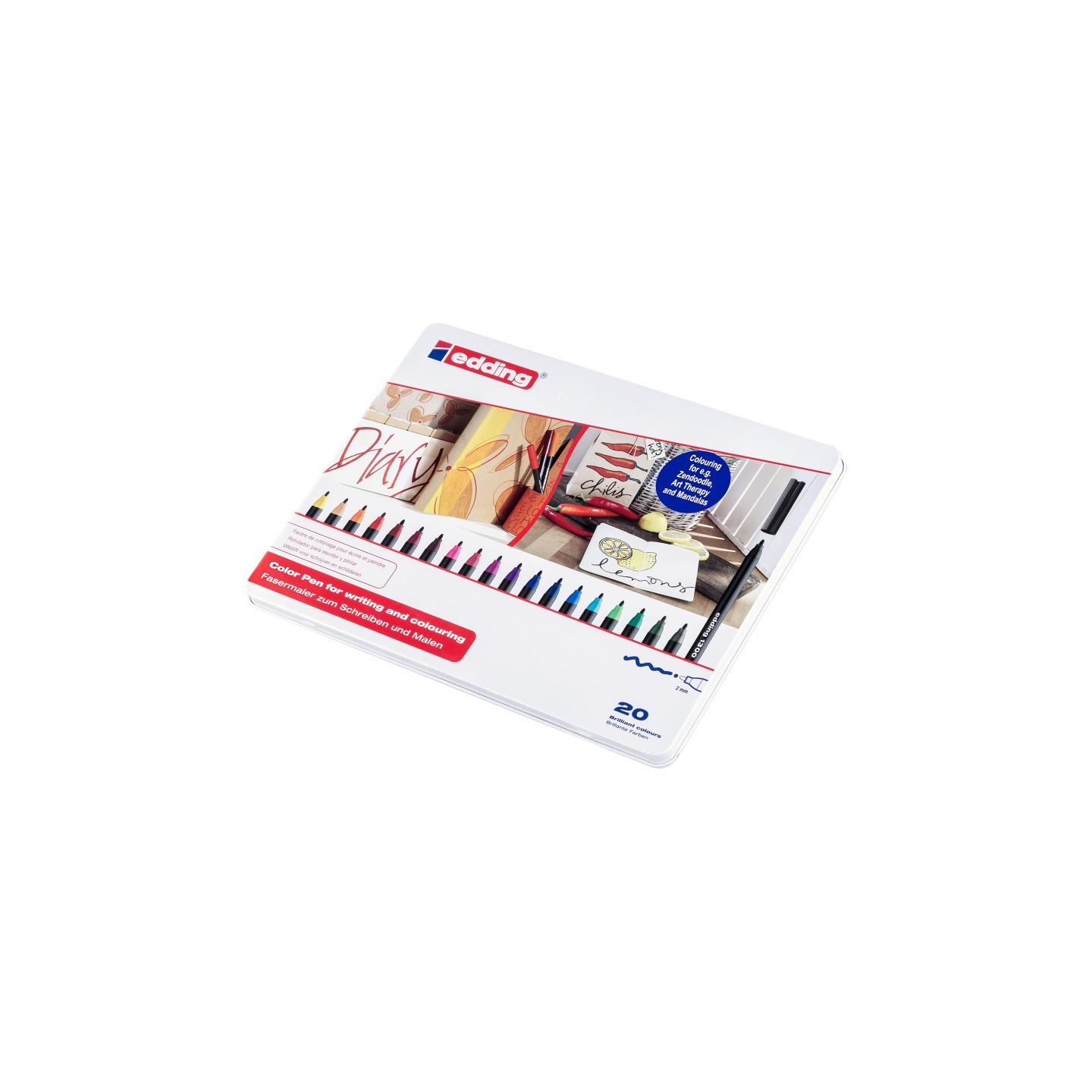 edding 1300 Series Color Markers, Medium, Assorted Colors, Set of 20