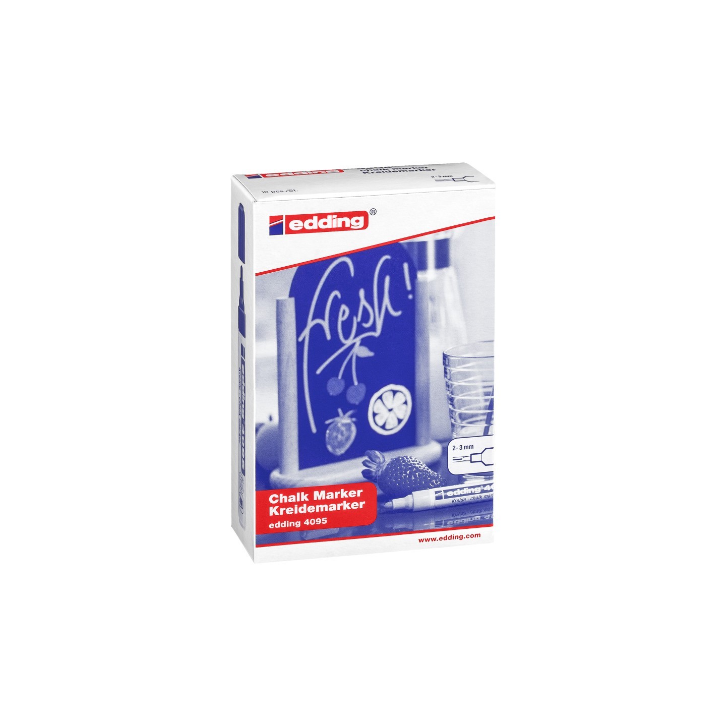 edding 4095 Series Chalk Marker, Assorted Colors, Set of 10