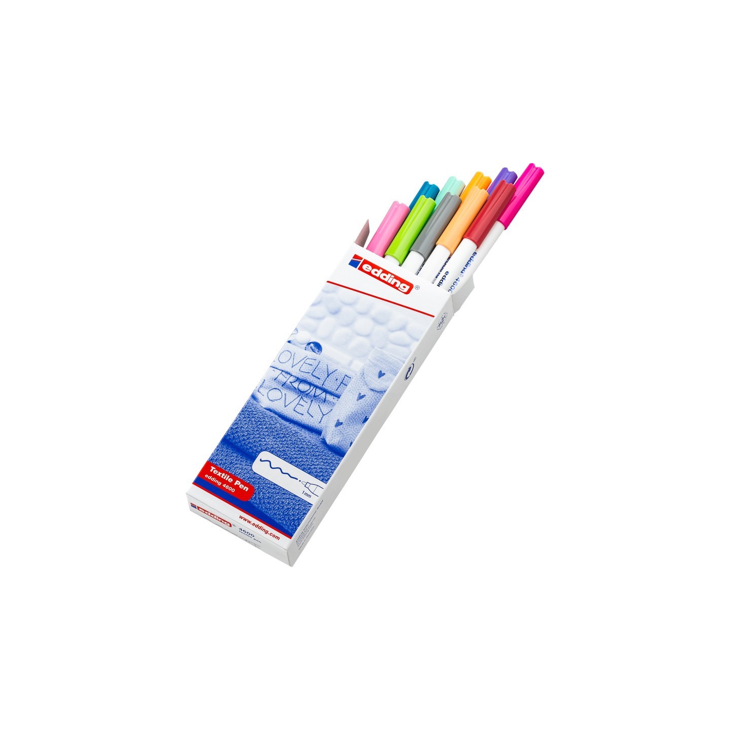 edding 4600 Series Textile Pen, Fun Colors, Box of 10