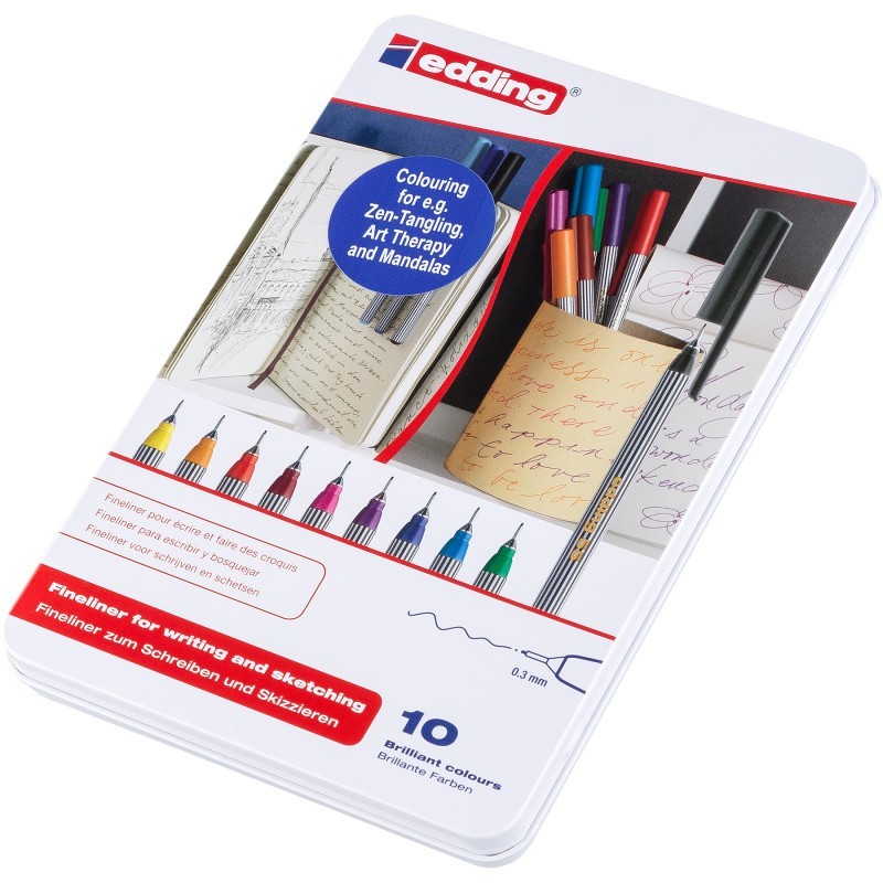 edding 55 Series Fineliner, Assorted Colors, Set of 10