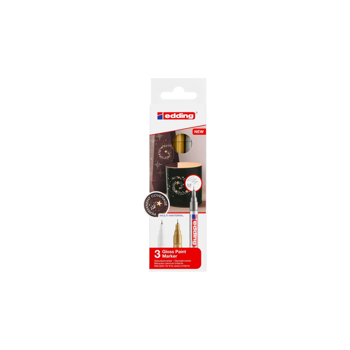 edding 780 Series Gloss Paint Marker, Metallic Colors, Set of 3