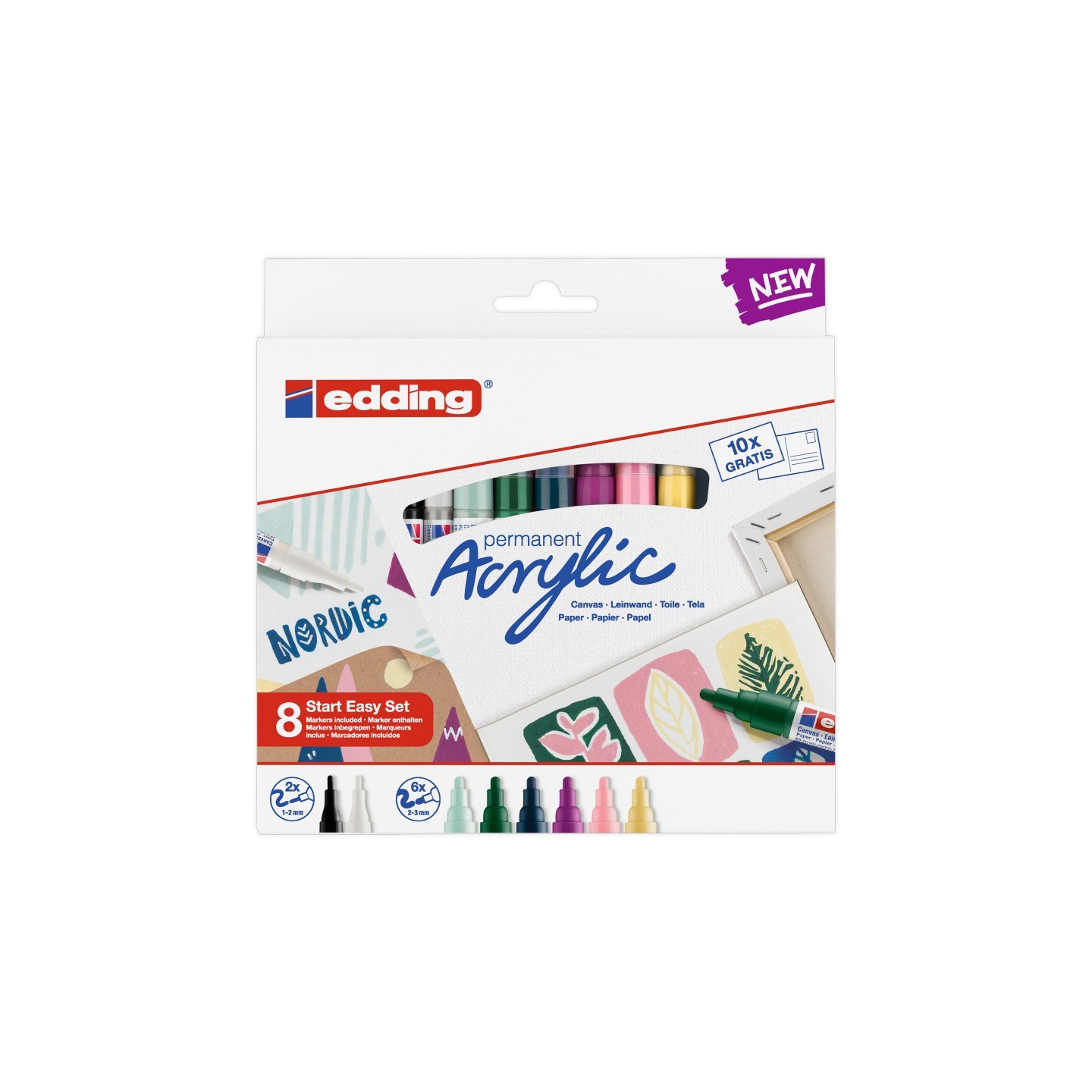 edding Acrylic Paint Markers, Nordic Colors, Set of 8