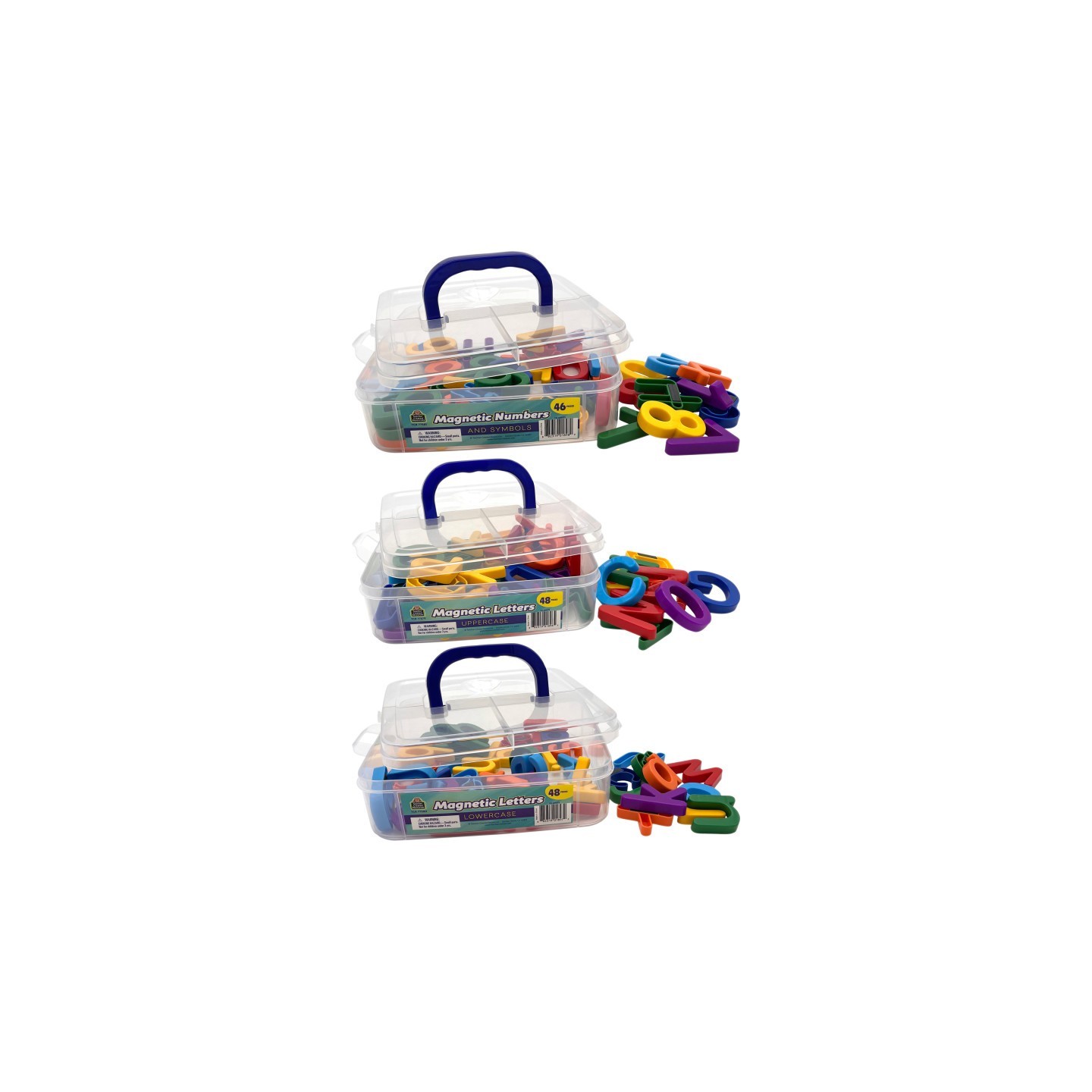 Teacher Created Resources® Magnetic Letters & Numbers 3-Pack, Uppercase, Lowercase, Numbers & Symbols