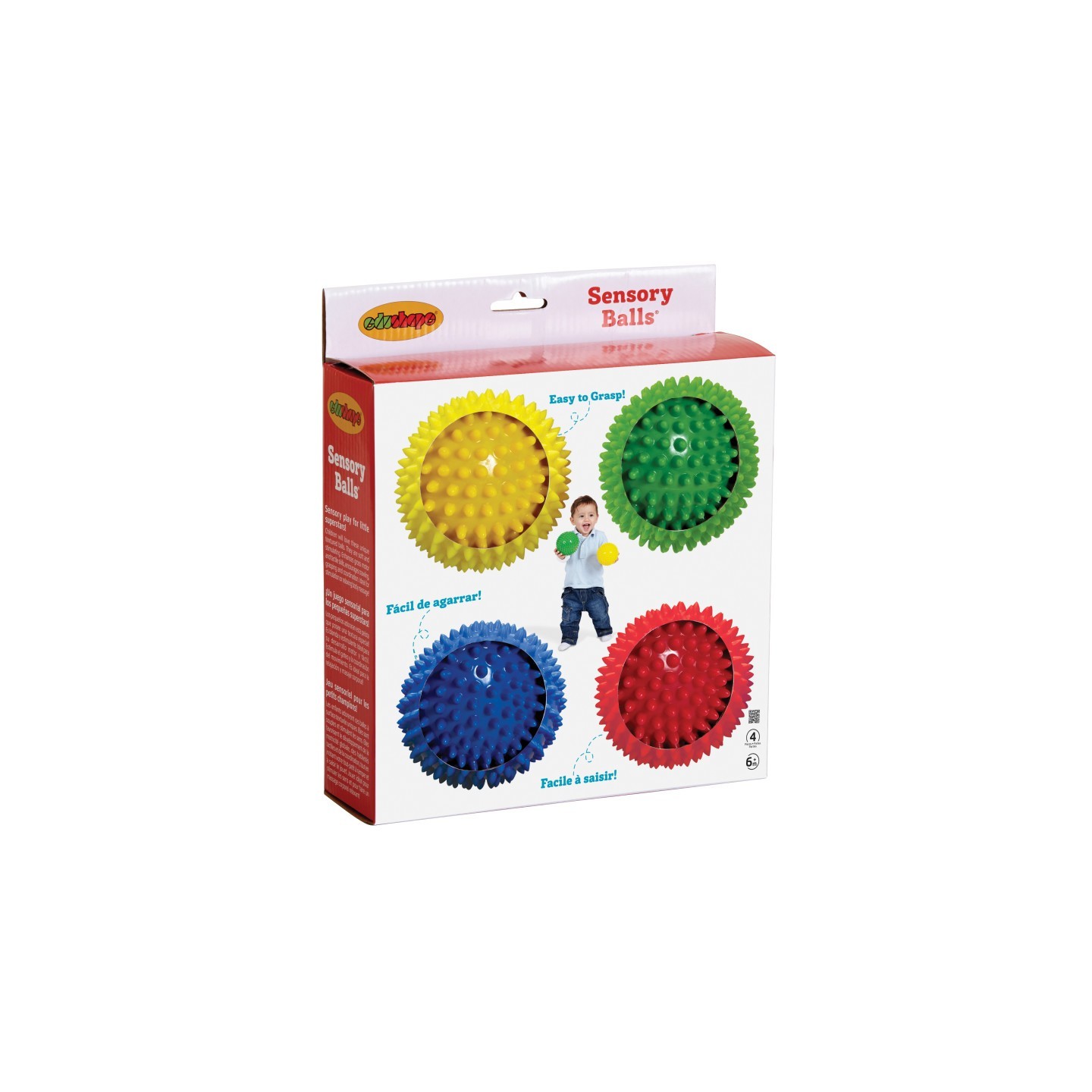 edushape® Sensory Opaque Ball, 4" Diameter, Pack of 4