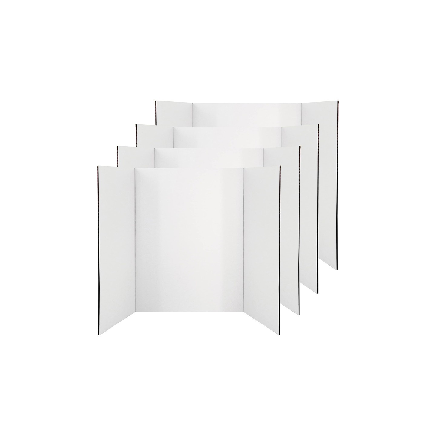 enday Trifold Poster Board, Presentation Board, 28" x 40", White, Pack of 4