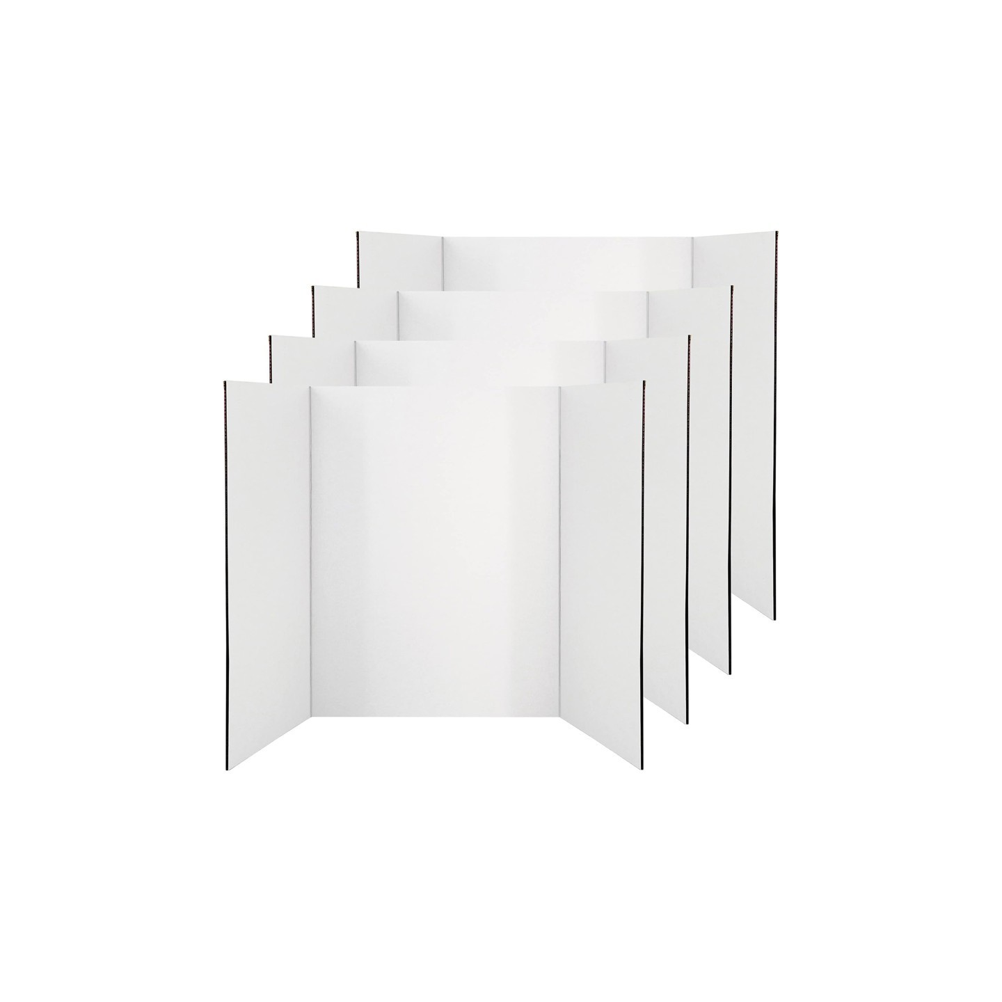 enday Trifold Poster Board, Presentation Board, 36" x 48", White, Pack of 4