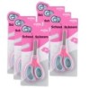 enday Soft Grip School Scissors, 5", Round Tip, Pink, Pack of 6