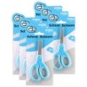 enday Soft Grip School Scissors, 5", Round Tip, Blue, Pack of 6