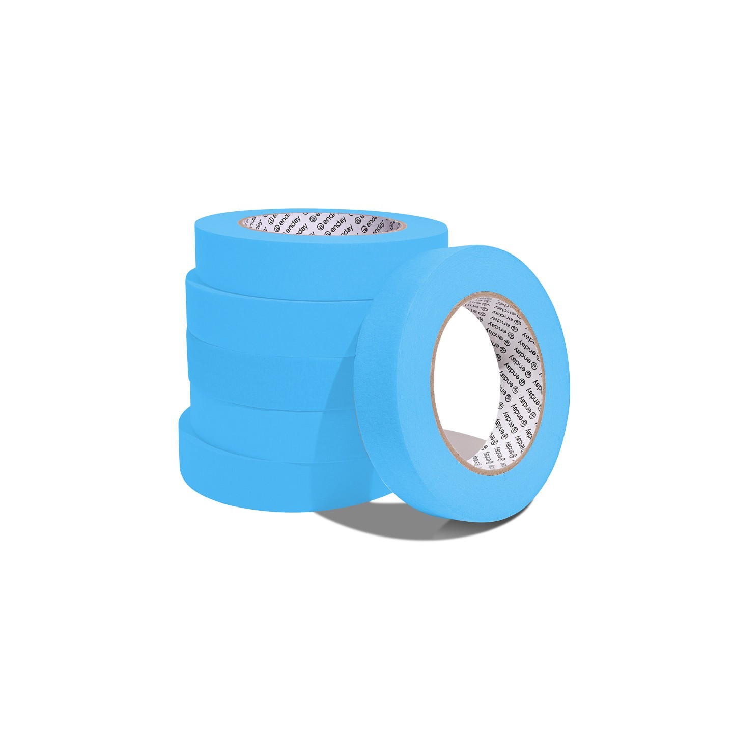enday Masking Tape, 1" x 60 Yards, Light Blue, Pack of 6
