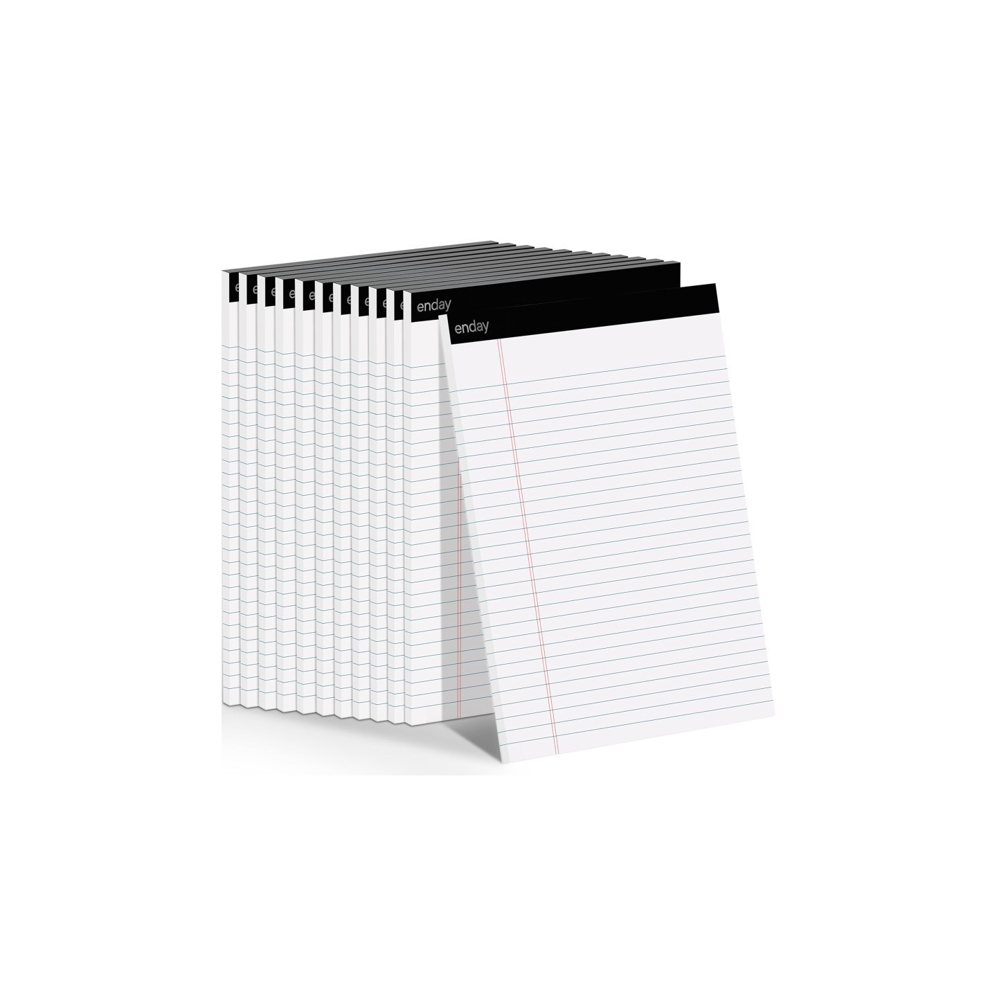 enday Legal Pad, 8-1/2" x 11", 50 Sheets, White, Pack of 12