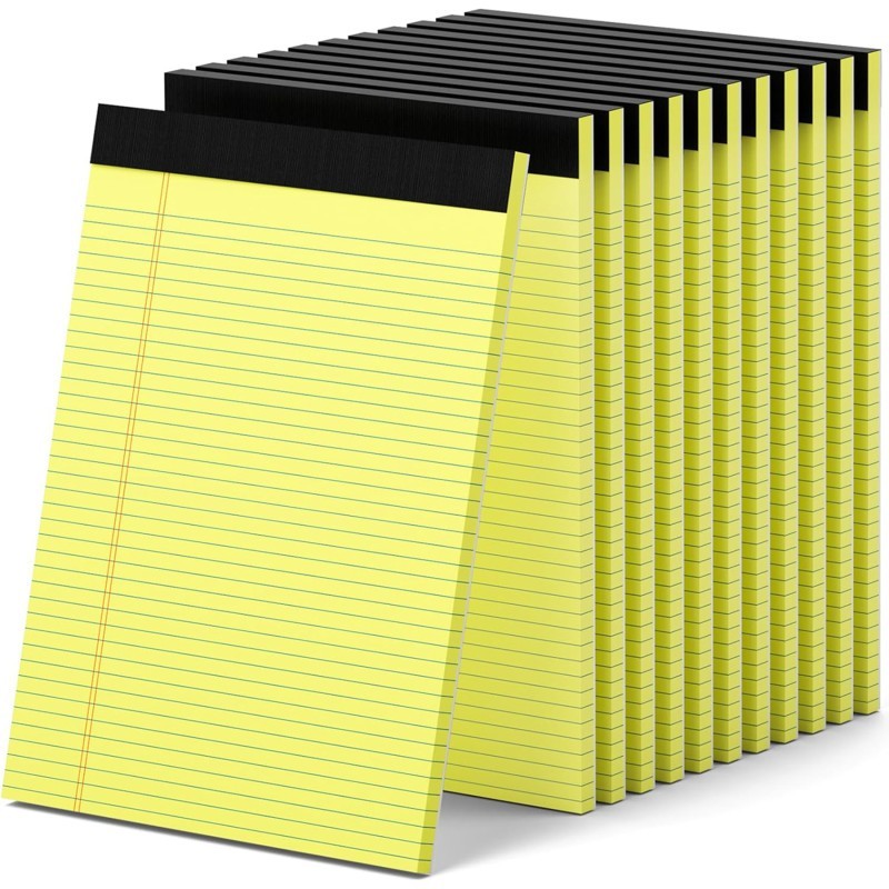 enday Legal Pad, 8-1/2" x 11", 50 Sheets, Canary, Pack of 12