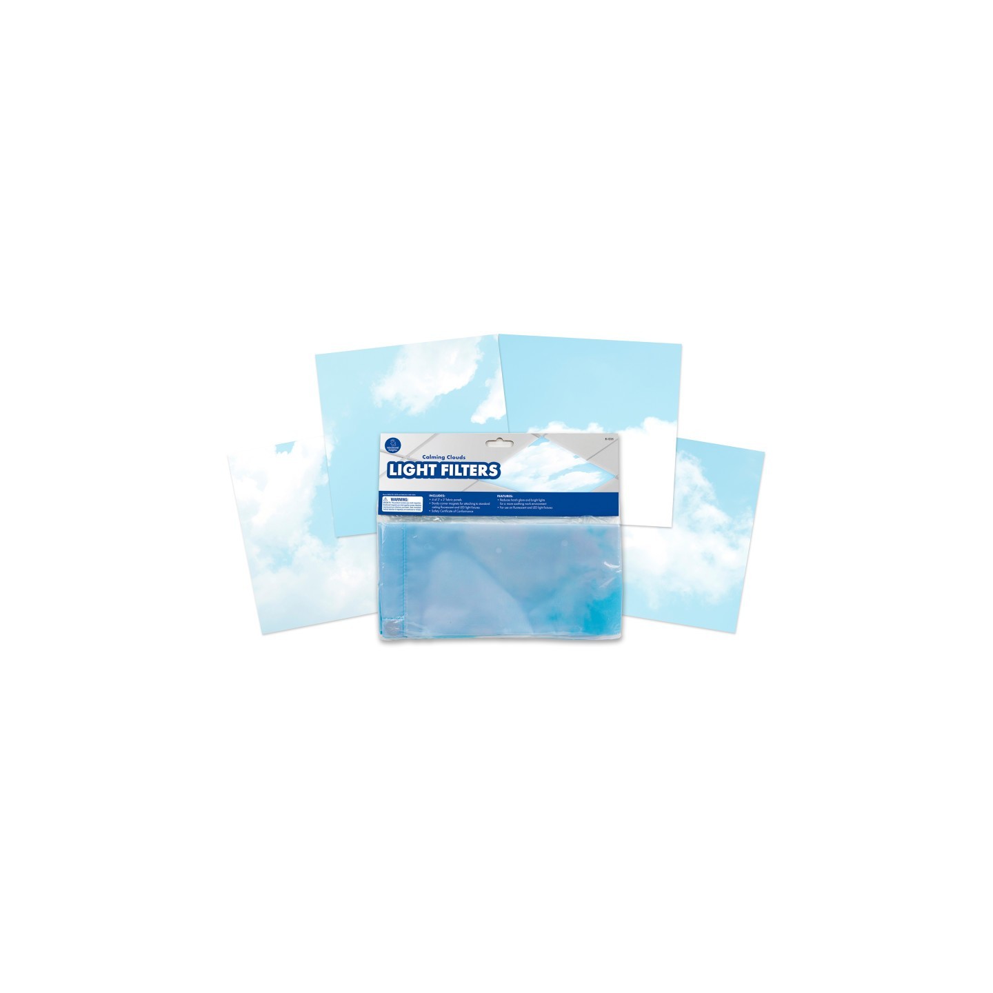 Educational Insights Classroom Light Filters, 2' x 4', Clouds, Set of 4