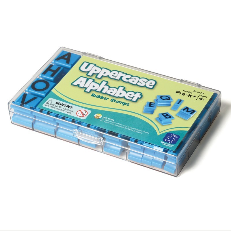 Educational Insights Alphabet Rubber Stamps, Uppercase, 5/8", Set of 30