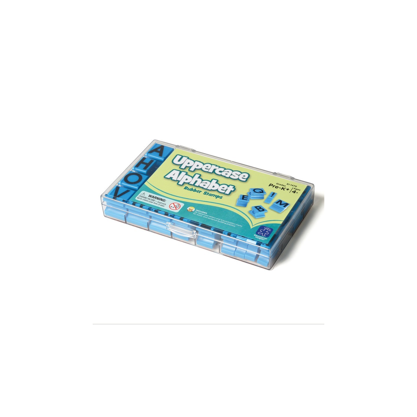 Educational Insights Alphabet Rubber Stamps, Uppercase, 5/8", Set of 30