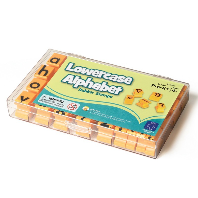 Educational Insights Alphabet Rubber Stamps, Lowercase, 5/8", Set of 30
