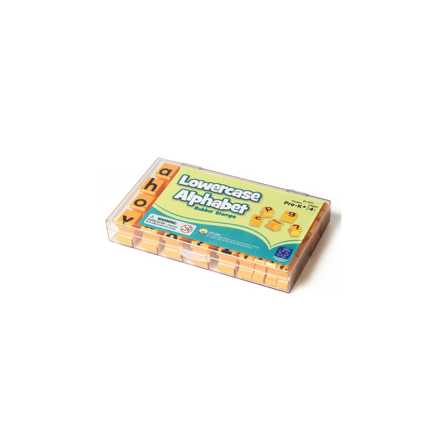 Educational Insights Alphabet Rubber Stamps, Lowercase, 5/8", Set of 30