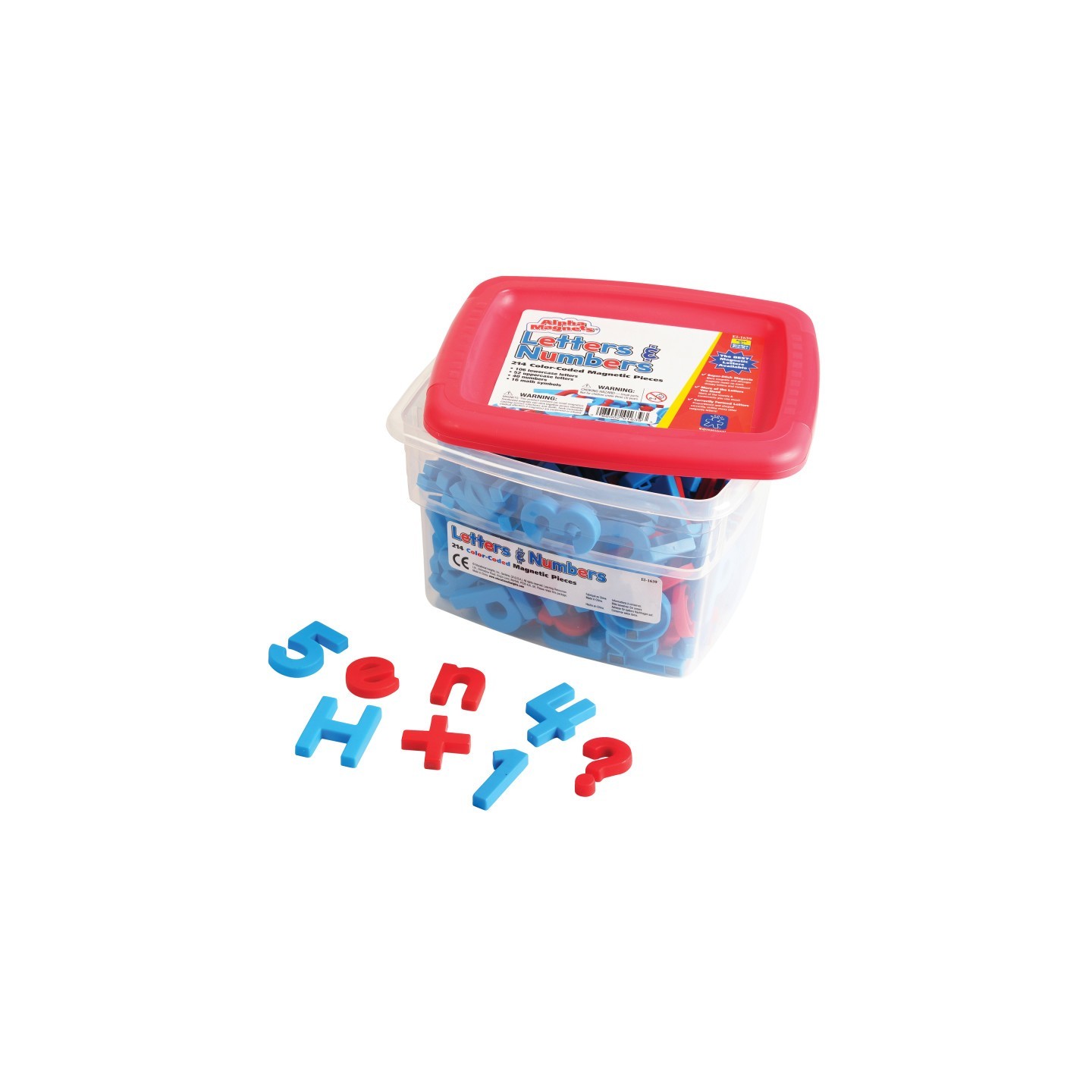 Educational Insights AlphaMagnets® & MathMagnets®, Color-Coded, 214 Pieces