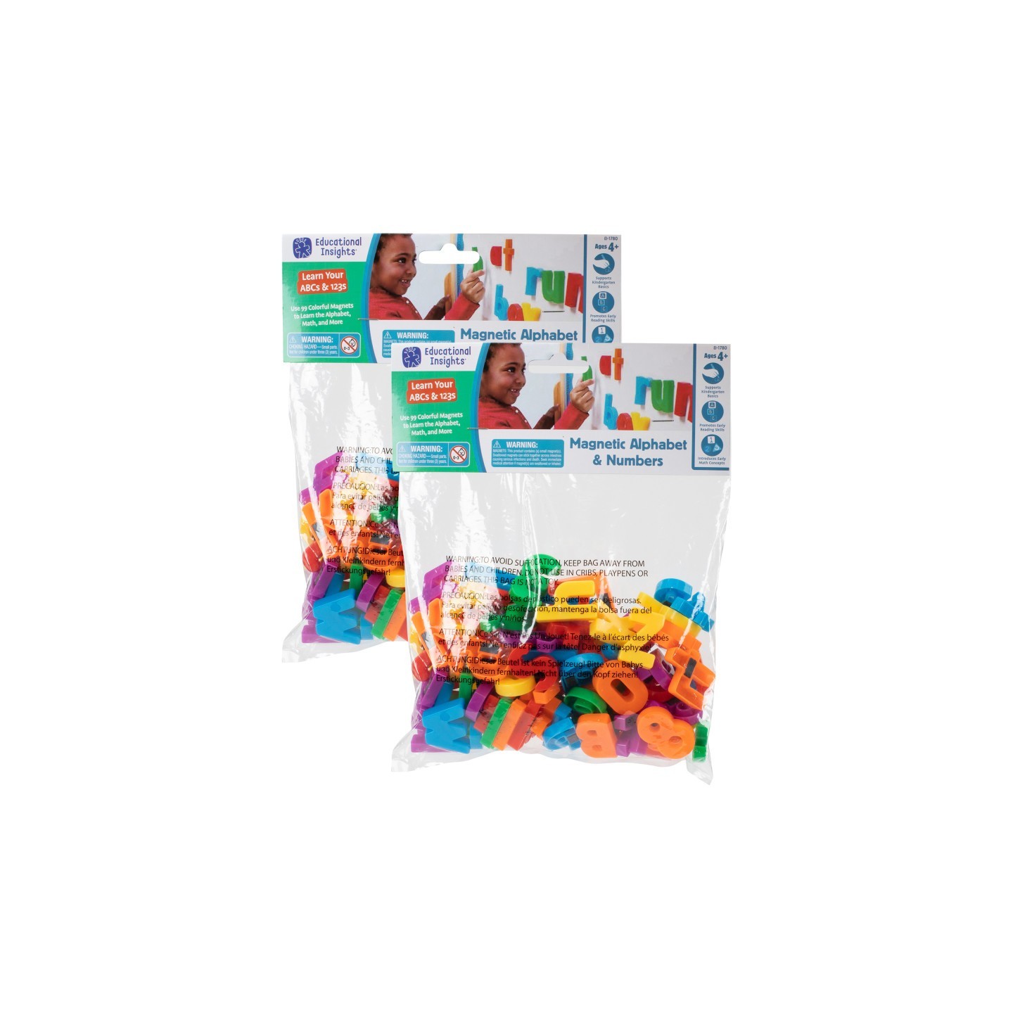 Educational Insights Magnetic Letters & Numbers, 99 Pieces Per Pack, 2 Packs