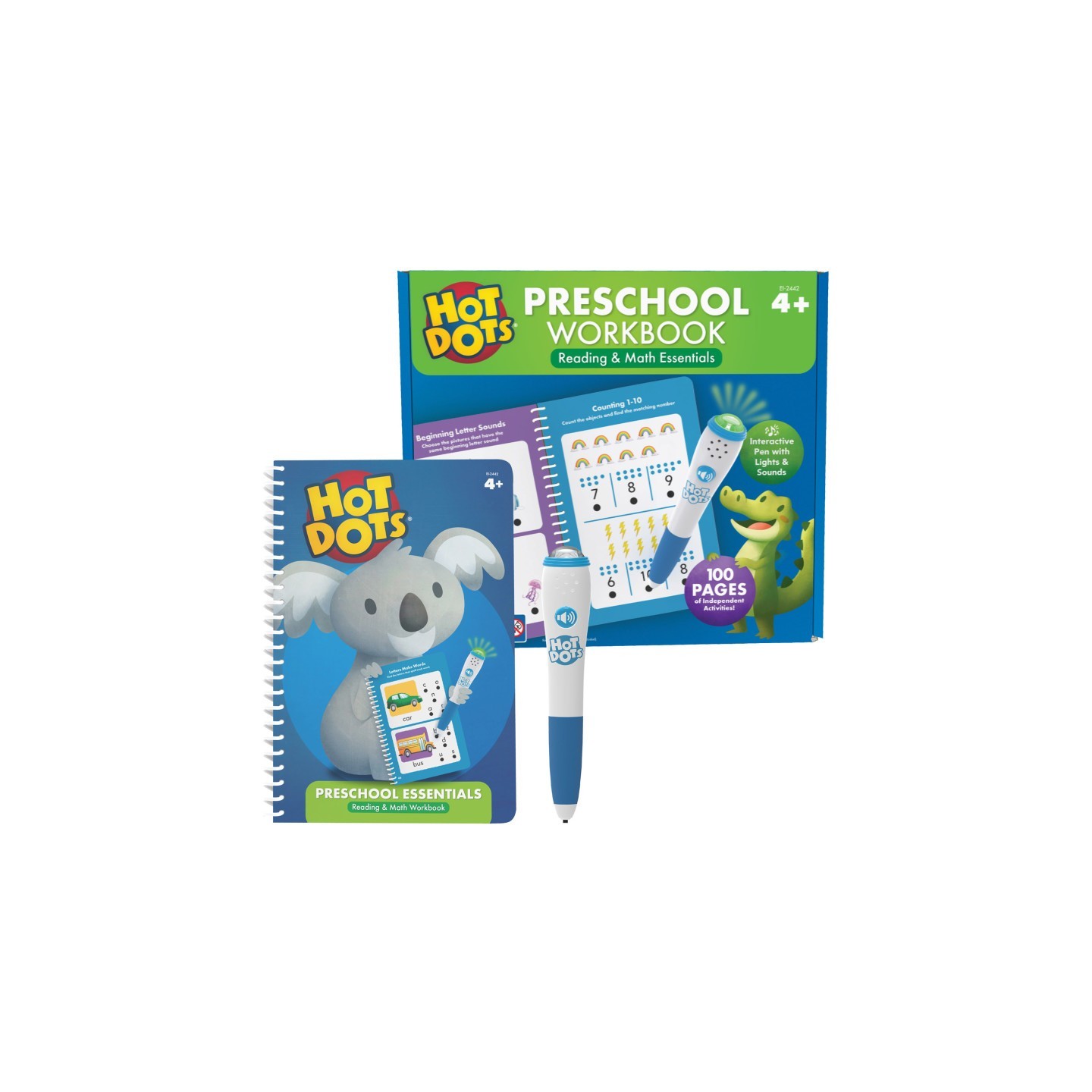 Educational Insights Hot Dots® Preschool Essentials Reading & Math Workbook